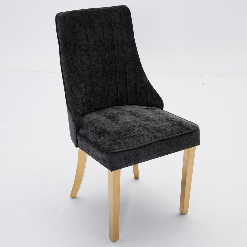 Rayon Cloth Flocking Chenille Dining Chairs (Set of 2 )