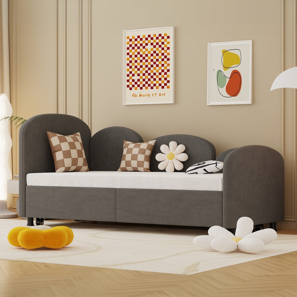 Modern Twin Size Velvet Upholstered Daybed