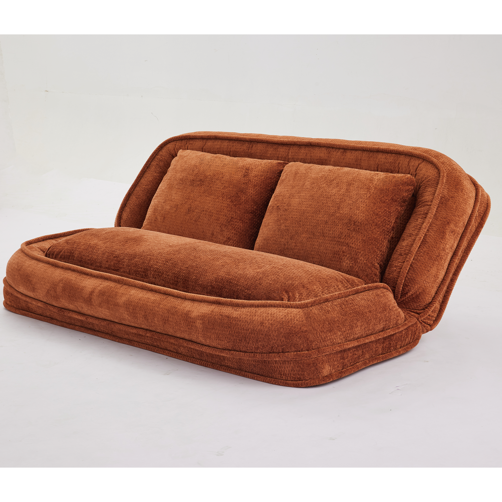 2-in-1 Extra Large Chenille Floor Couch Loveseat for Humans & Dogs