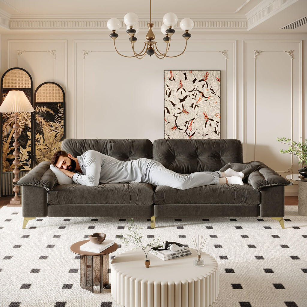 104.7 ' Modern 4-Seat Cloud Sofa with Wide Removable Armrests