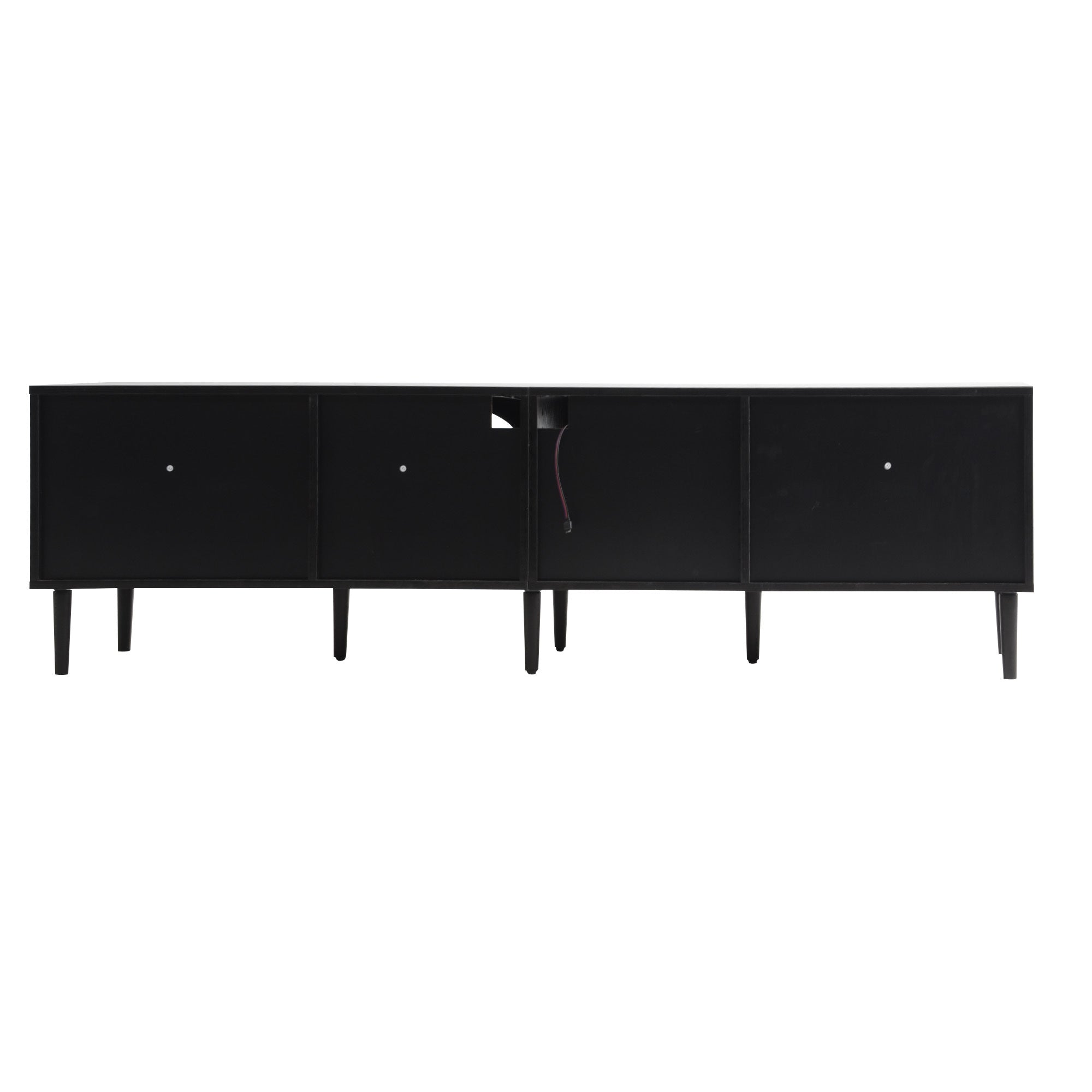 70" Rattan LED Light Entertainment TV Stand