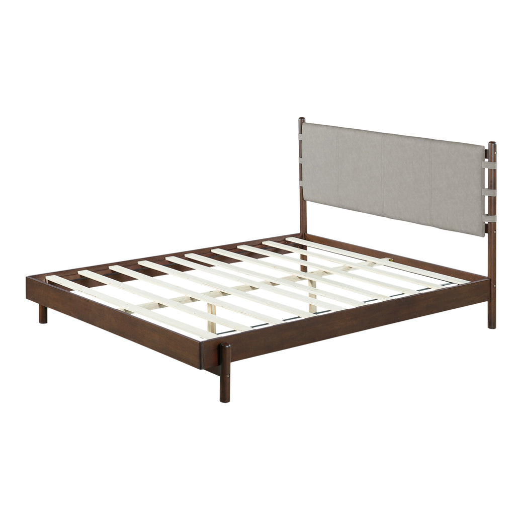 Premium Queen Size Rubber Wood Platform Bed Frame