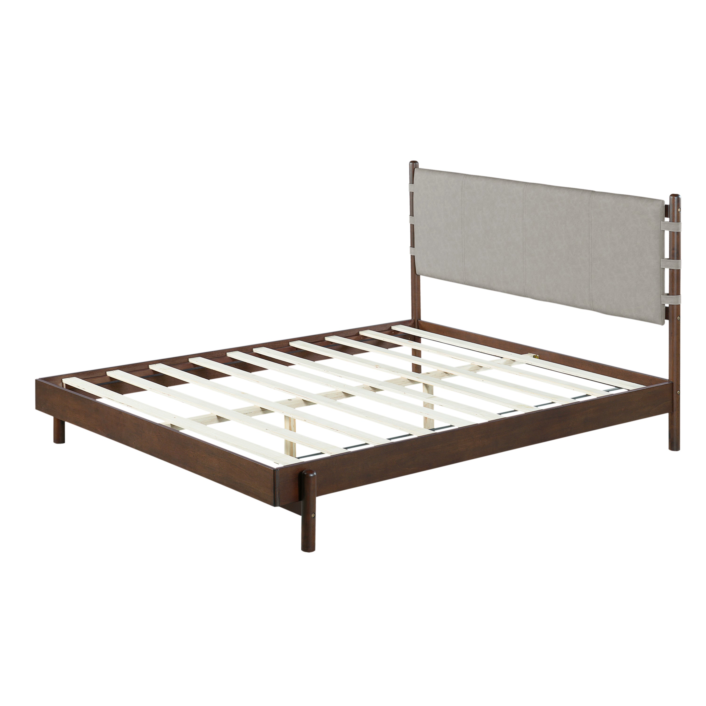Premium Queen Size Rubber Wood Platform Bed Frame