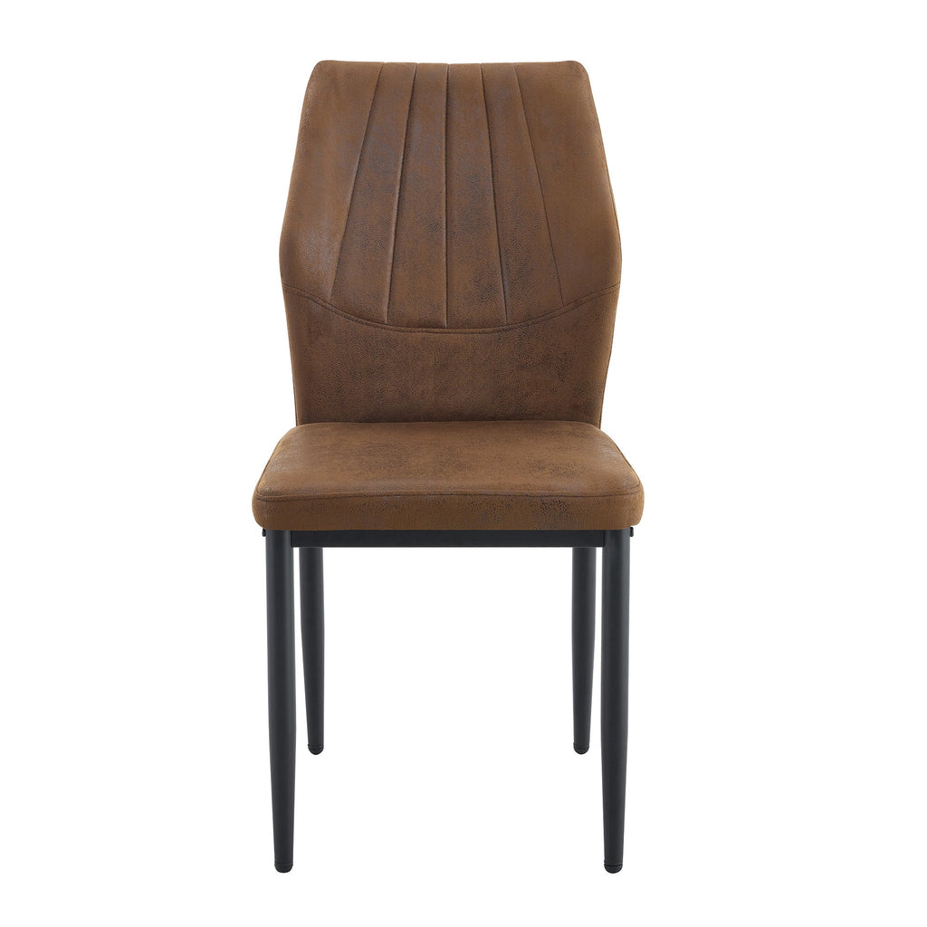 Brown Black Dining Chairs with Shell (Set of 4)