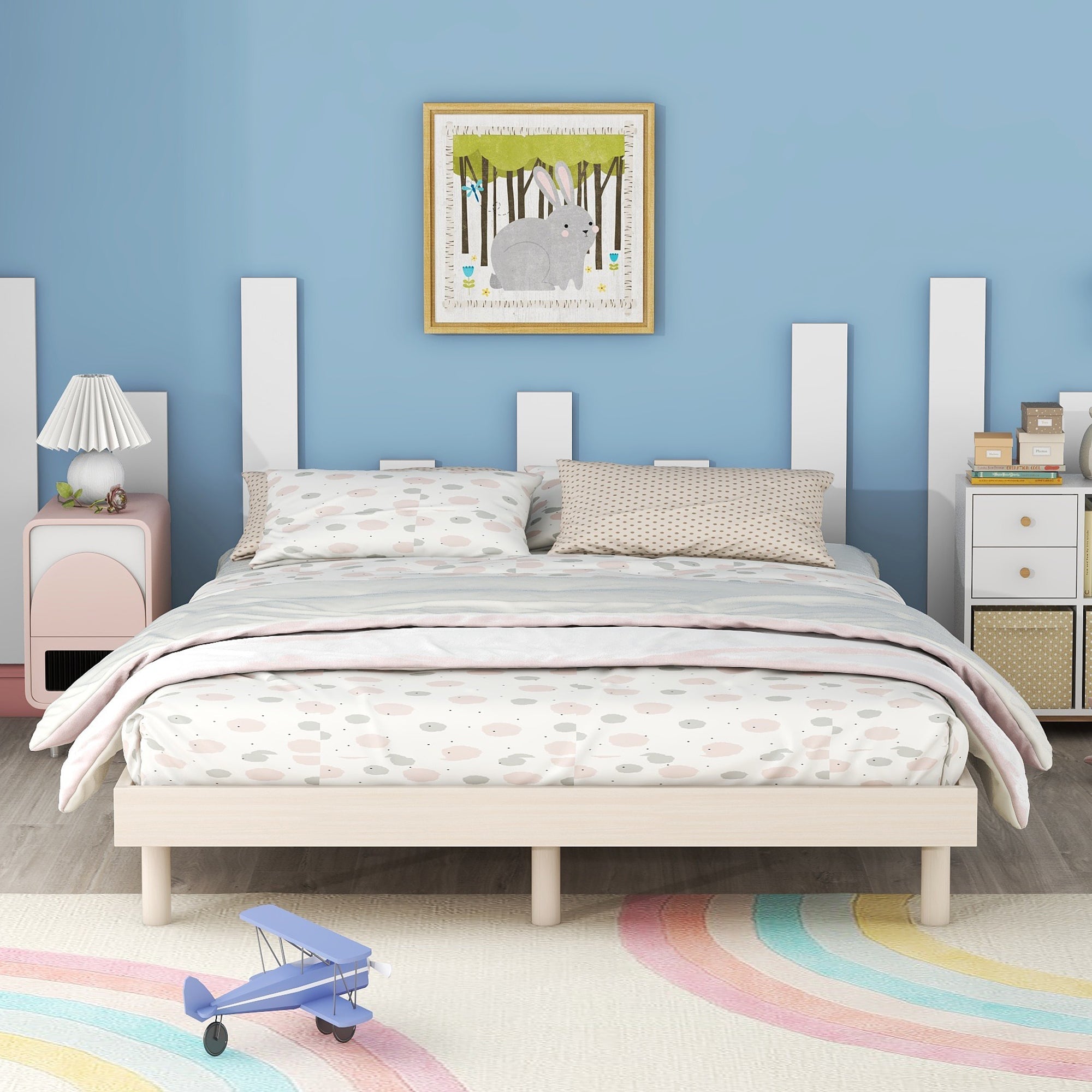Modern Design Full Floating Platform Bed Frame