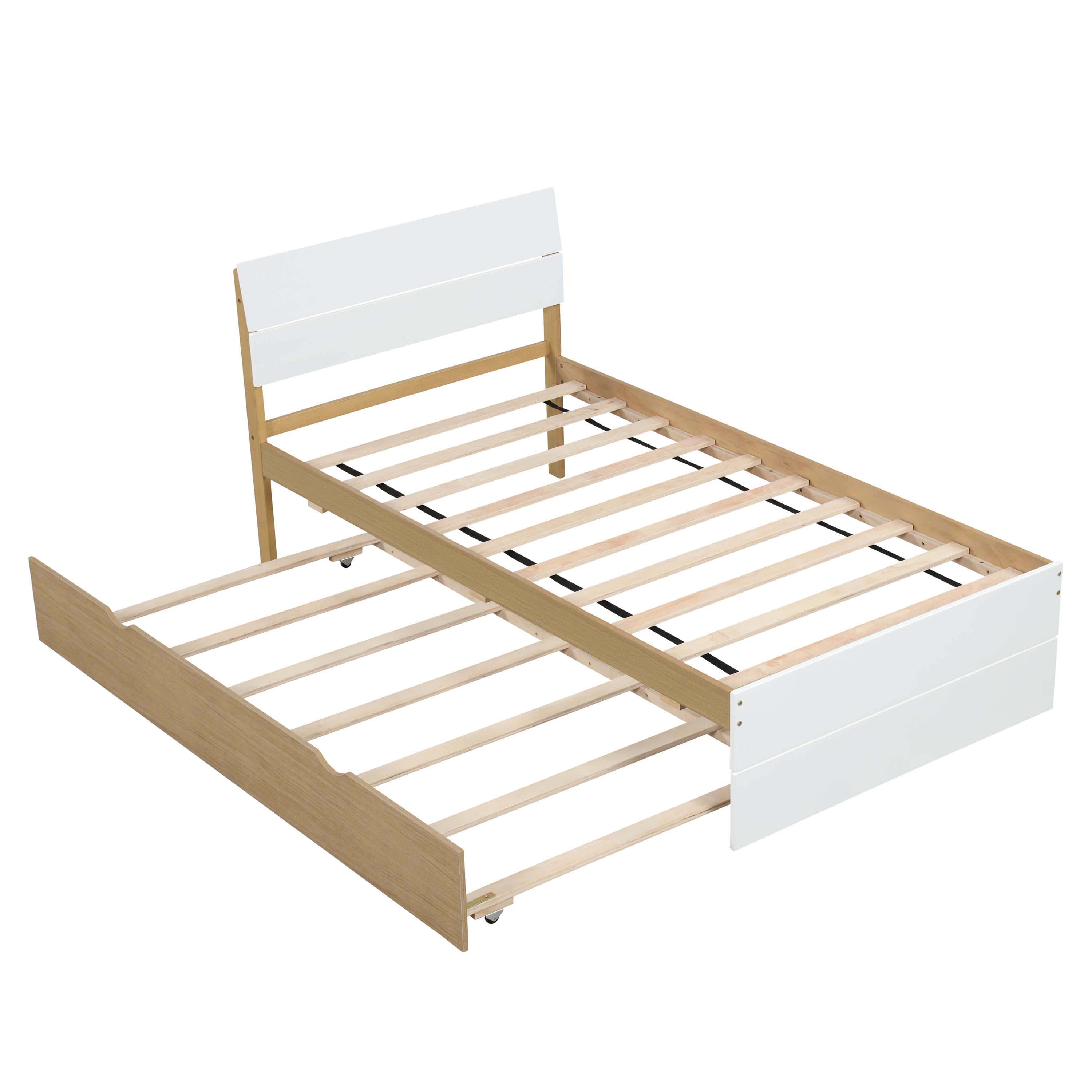 Modern Twin Bed Frame for White High Gloss Headboard and Footboard