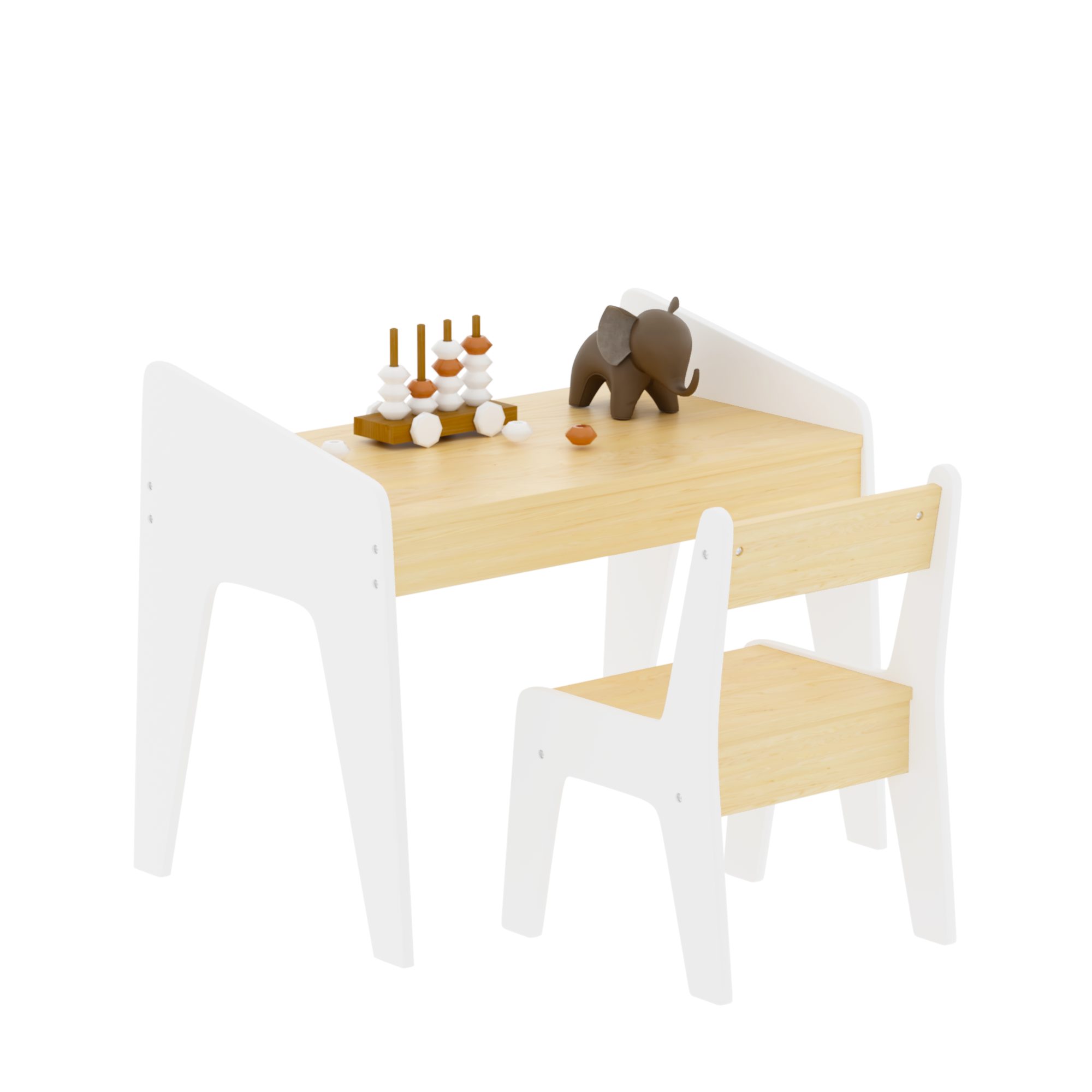 Kids Wooden Table Set with One Chair