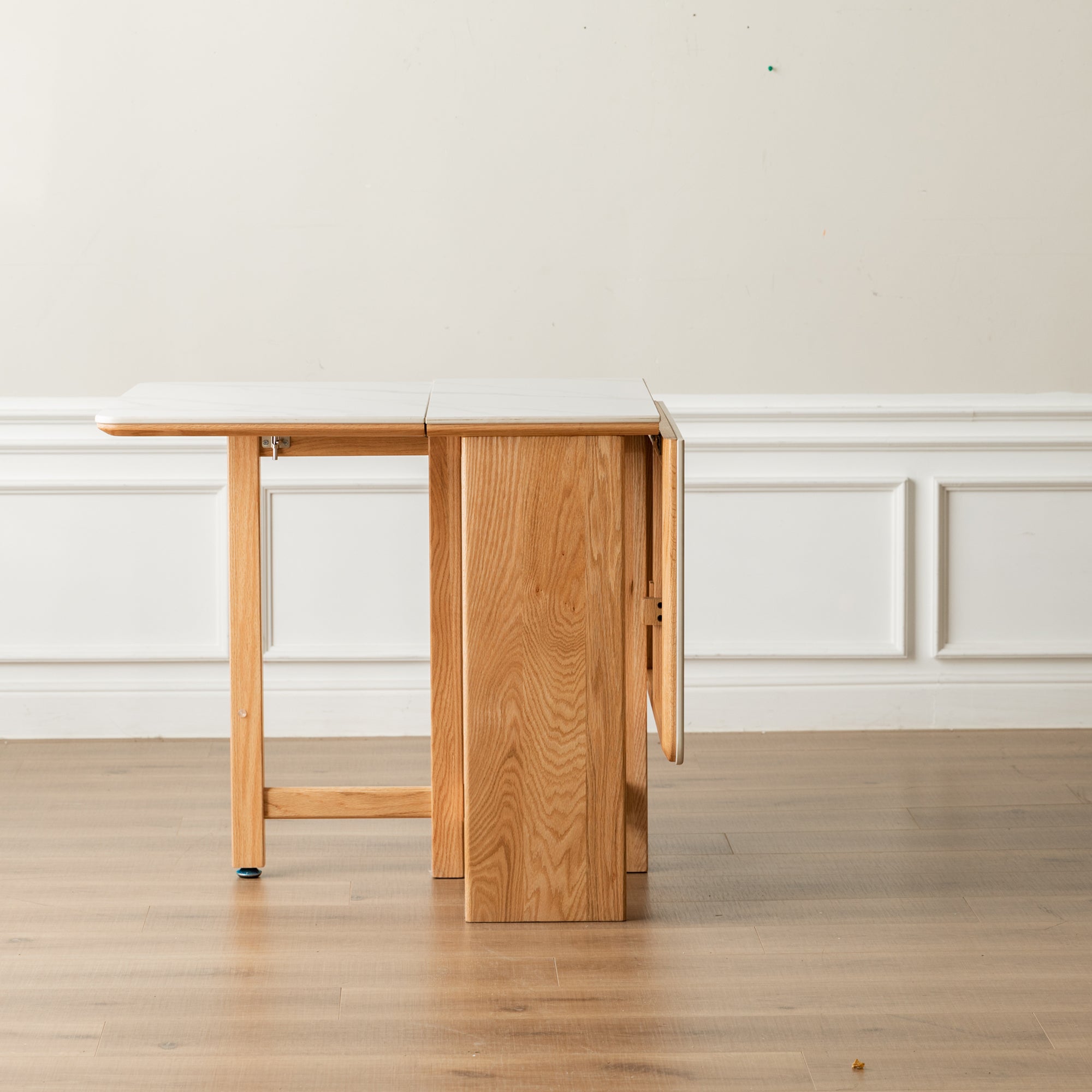 Natural Solid Oak Rock Slab Extending Dining Table