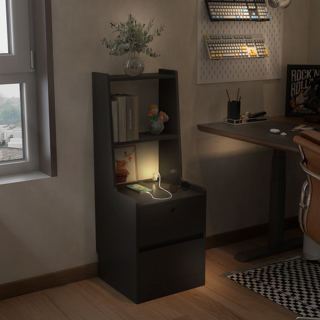 Modern Smart Nightstand with Charging Station