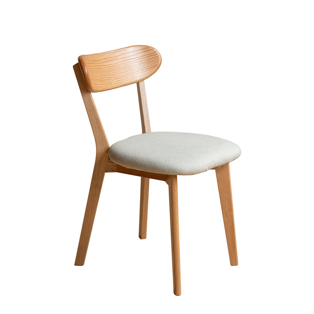 FAS Grade Oak Natural Wood  Living Room Chair with Upholstered