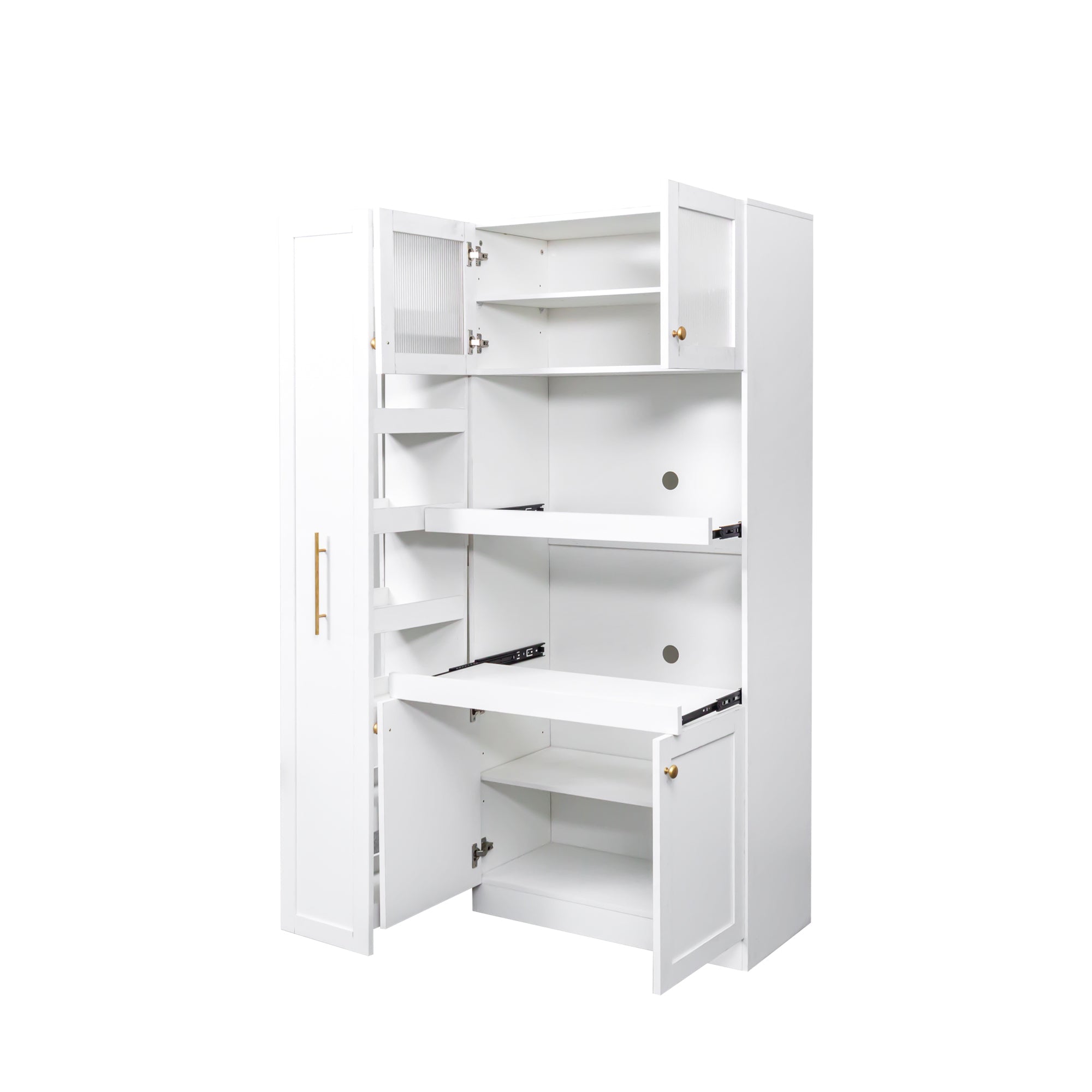 Farmhouse Pantry Organizers Cabinet with 4 Doors