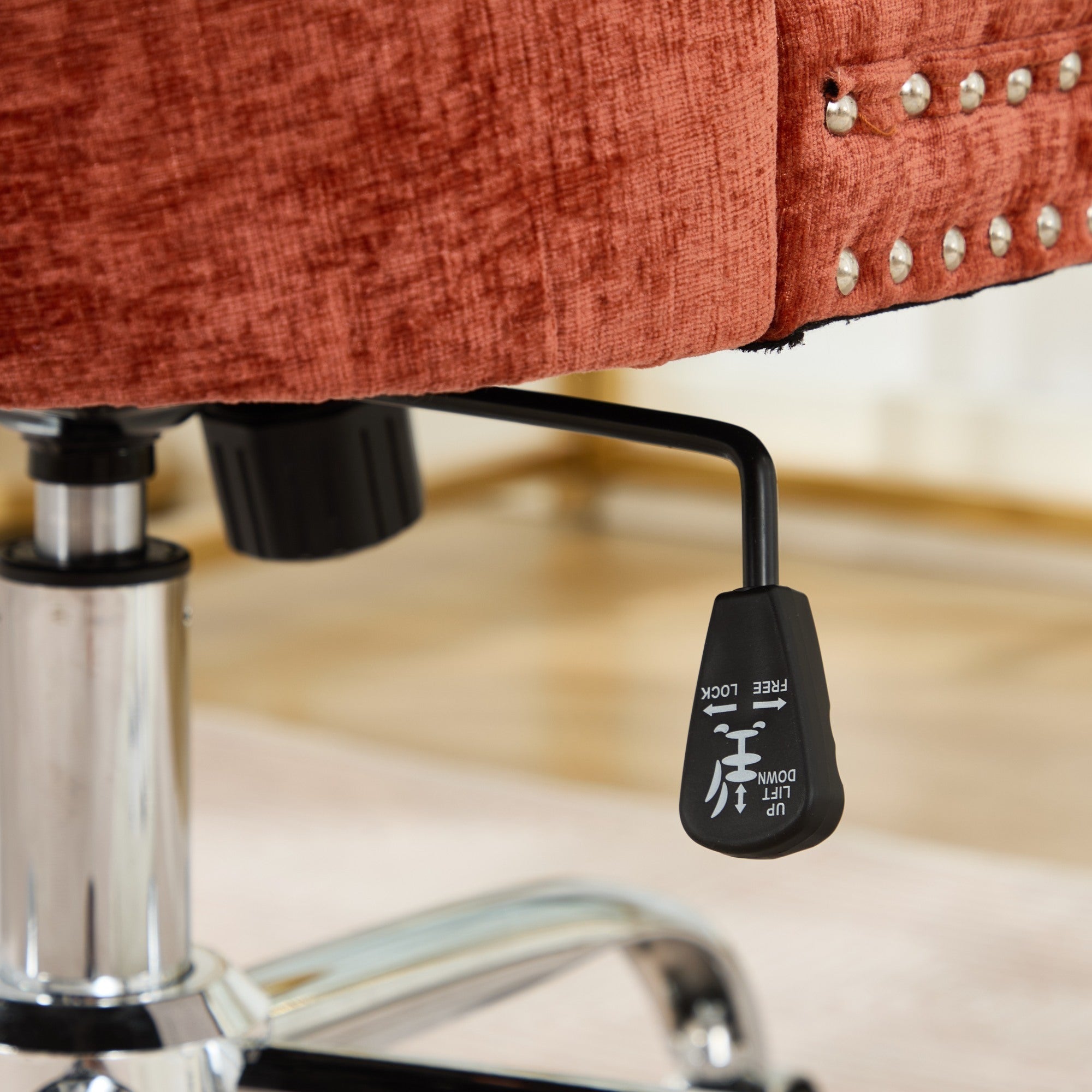 Modern Chenille Upholstered Tufted Button Home Office Chair