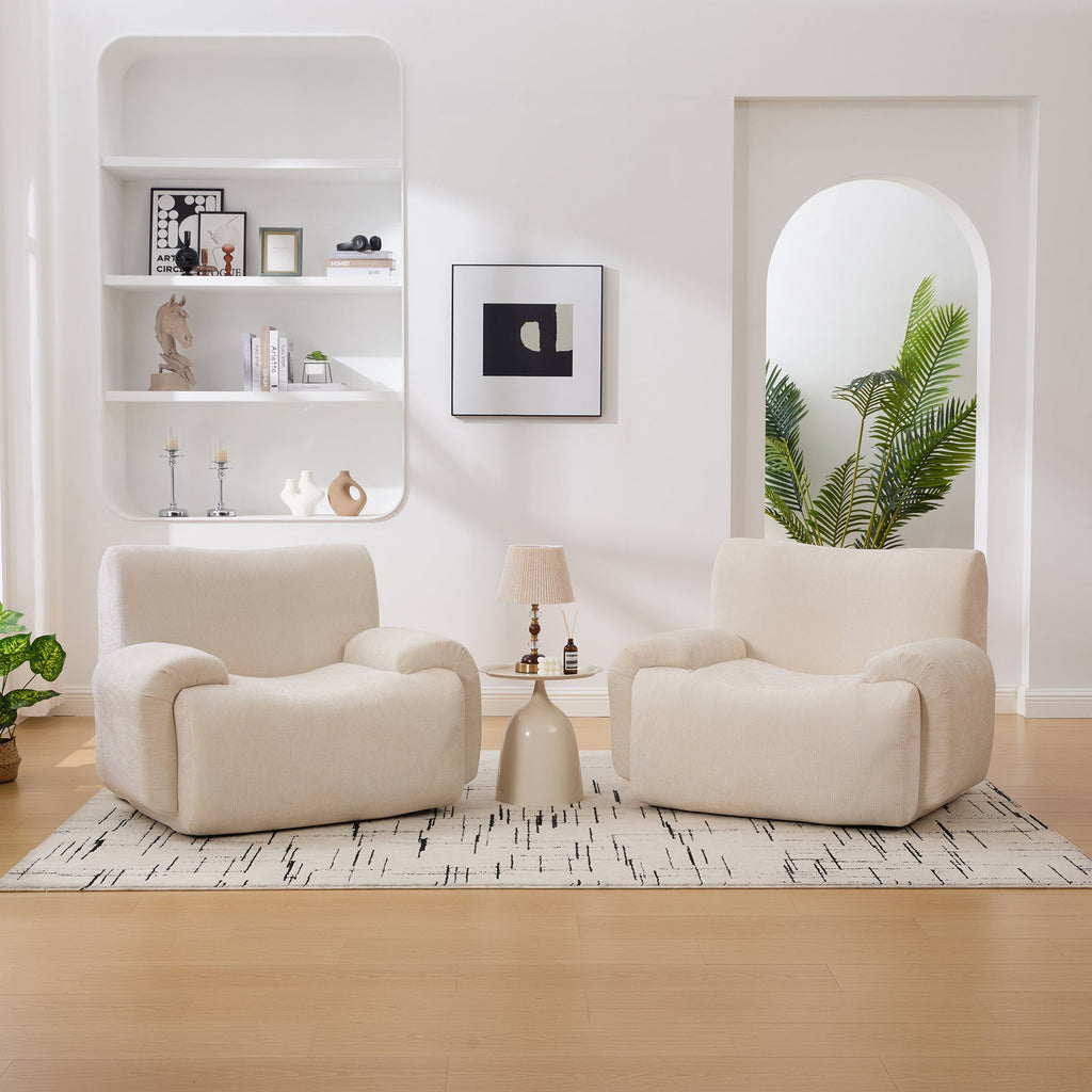 Modern Chenille Vertical Stripe Accent Chair