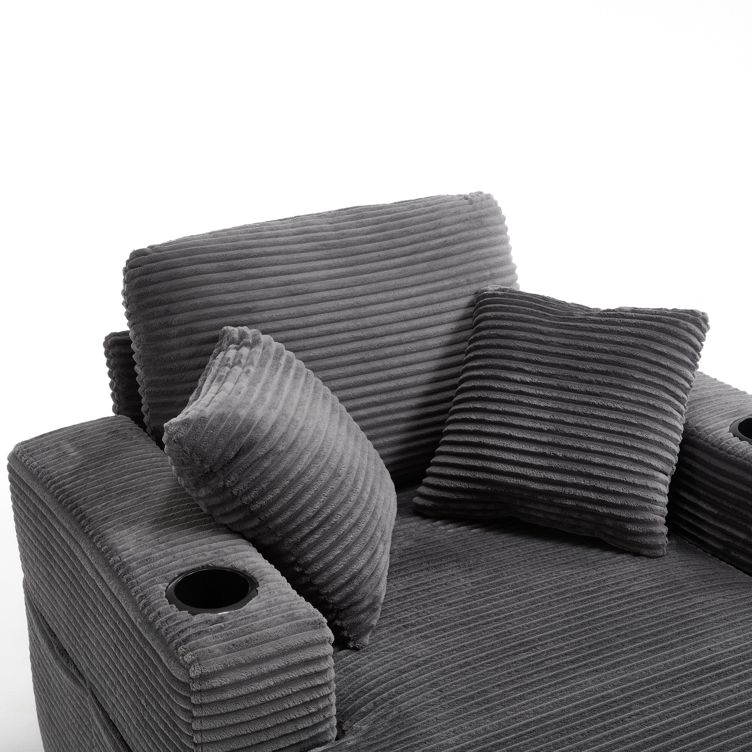 Corduroy Upholstered Chaise Lounge Sofa