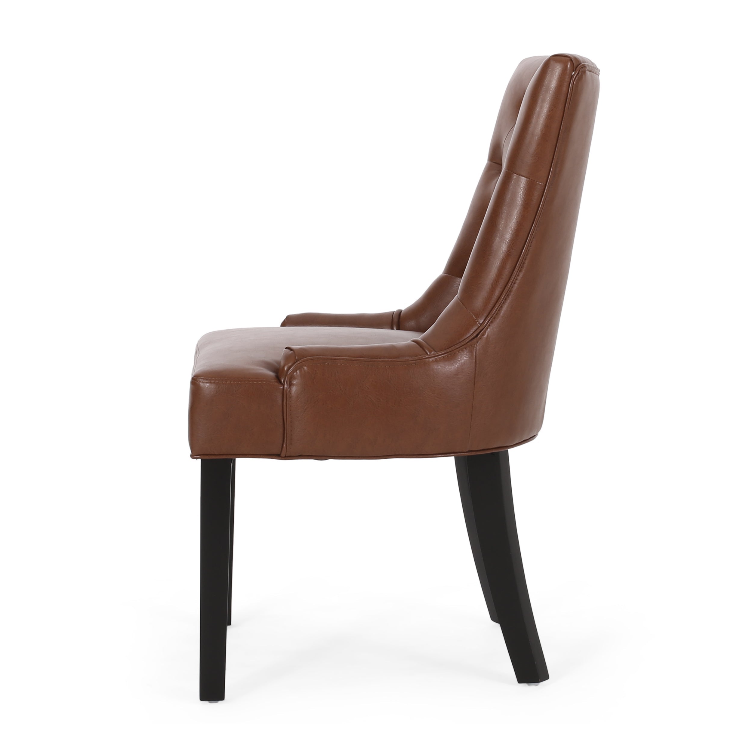 Contemporary  Light Brown PU Dining Chair (Set of 2)