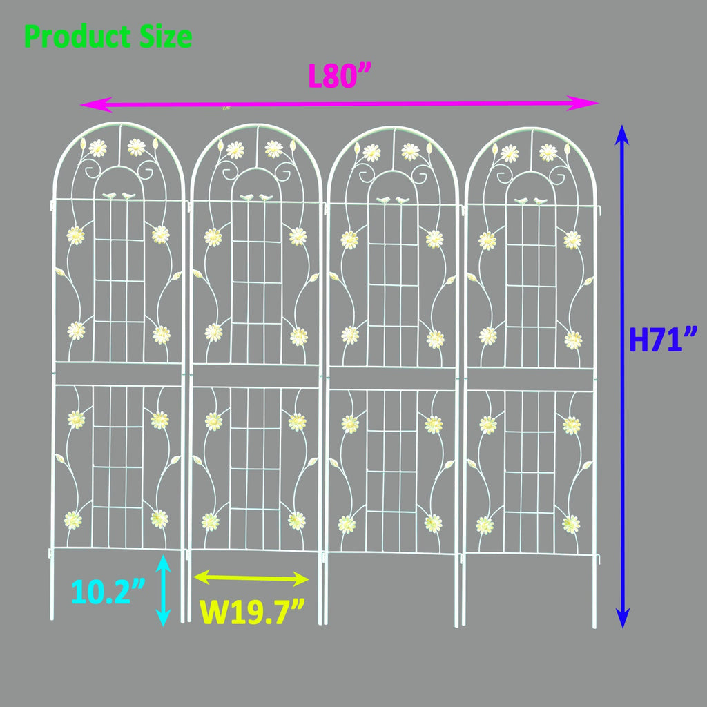 Metal Garden Trellis 71' x 19.7' Rustproof Trellis for Outdoor Flower Support