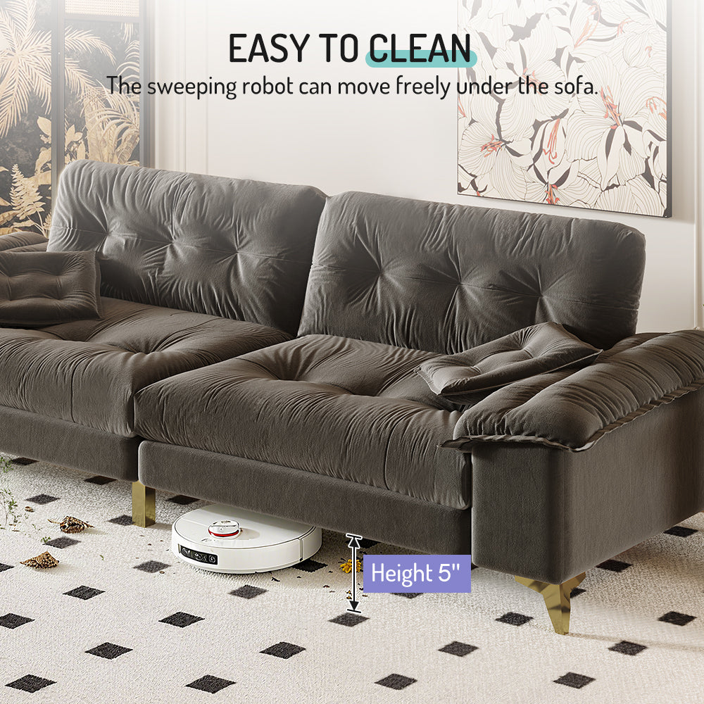 104.7 ' Modern 4-Seat Cloud Sofa with Wide Removable Armrests