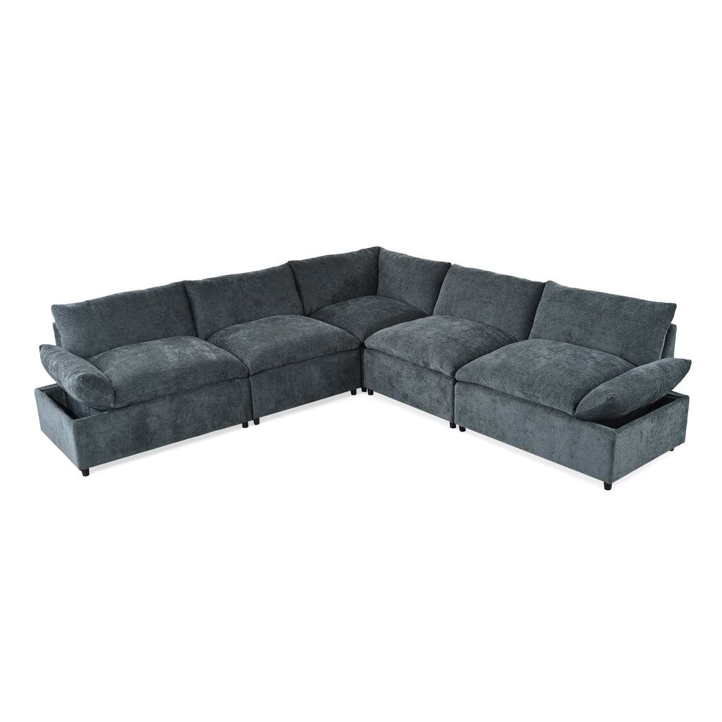 115.5' Modular Deep Gray Sectional Sofa