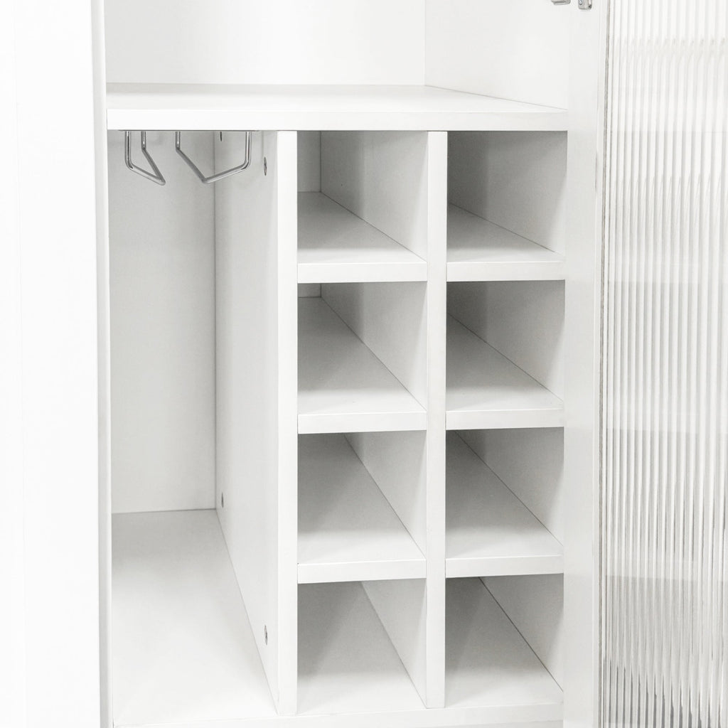 Farmhouse Kitchen Storage Cabinet with Glass Doors