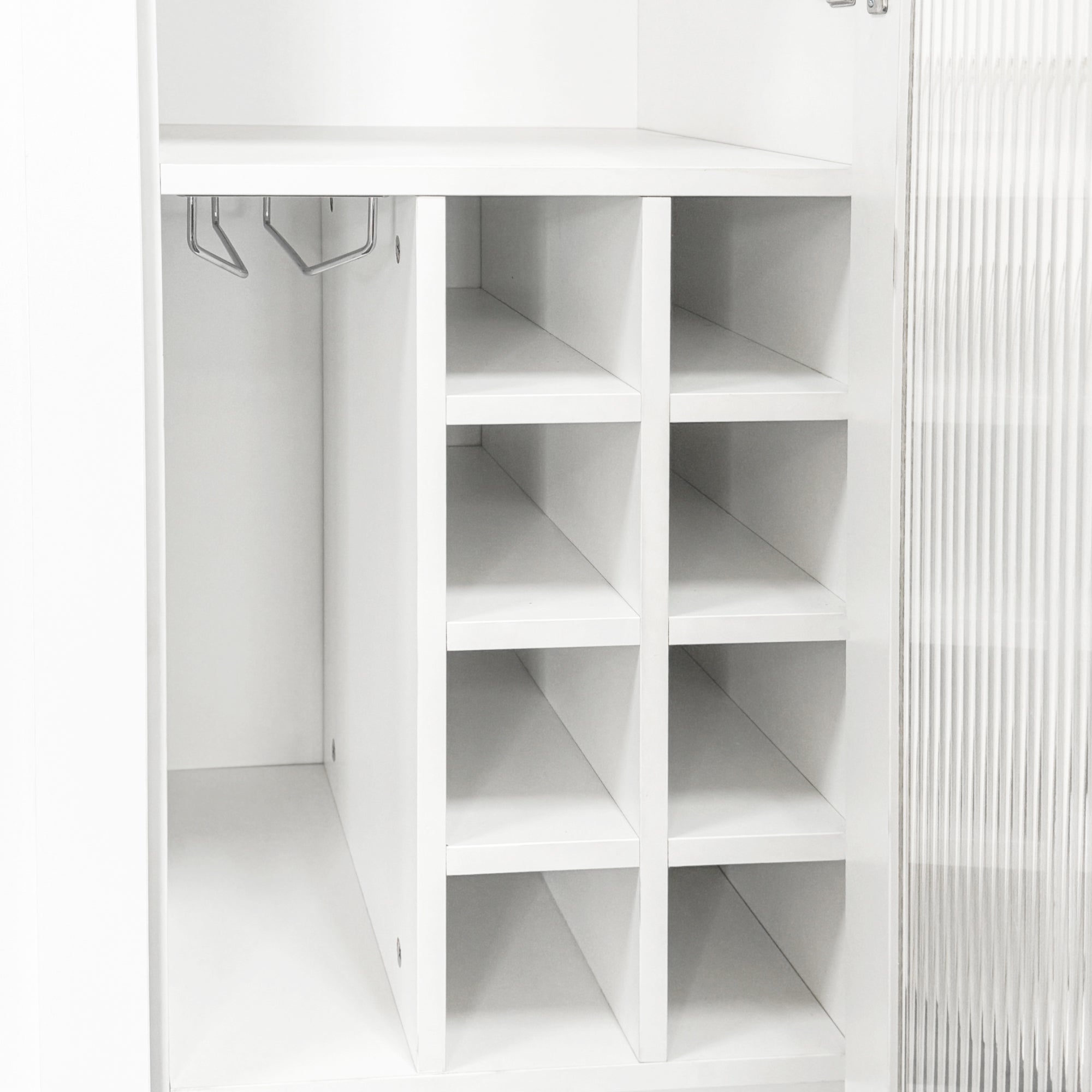Farmhouse Kitchen Storage Cabinet with Glass Doors