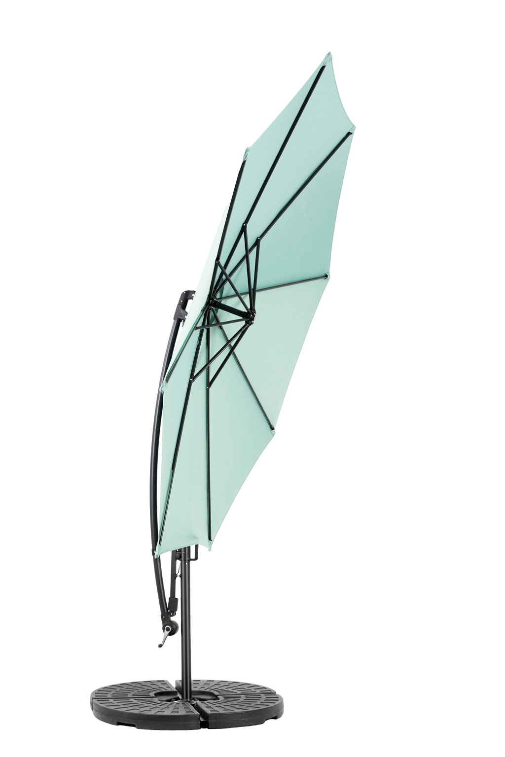 10ft Offset Patio Umbrella w/Tilt & Polyester Shade & 8 Ribs – No Base