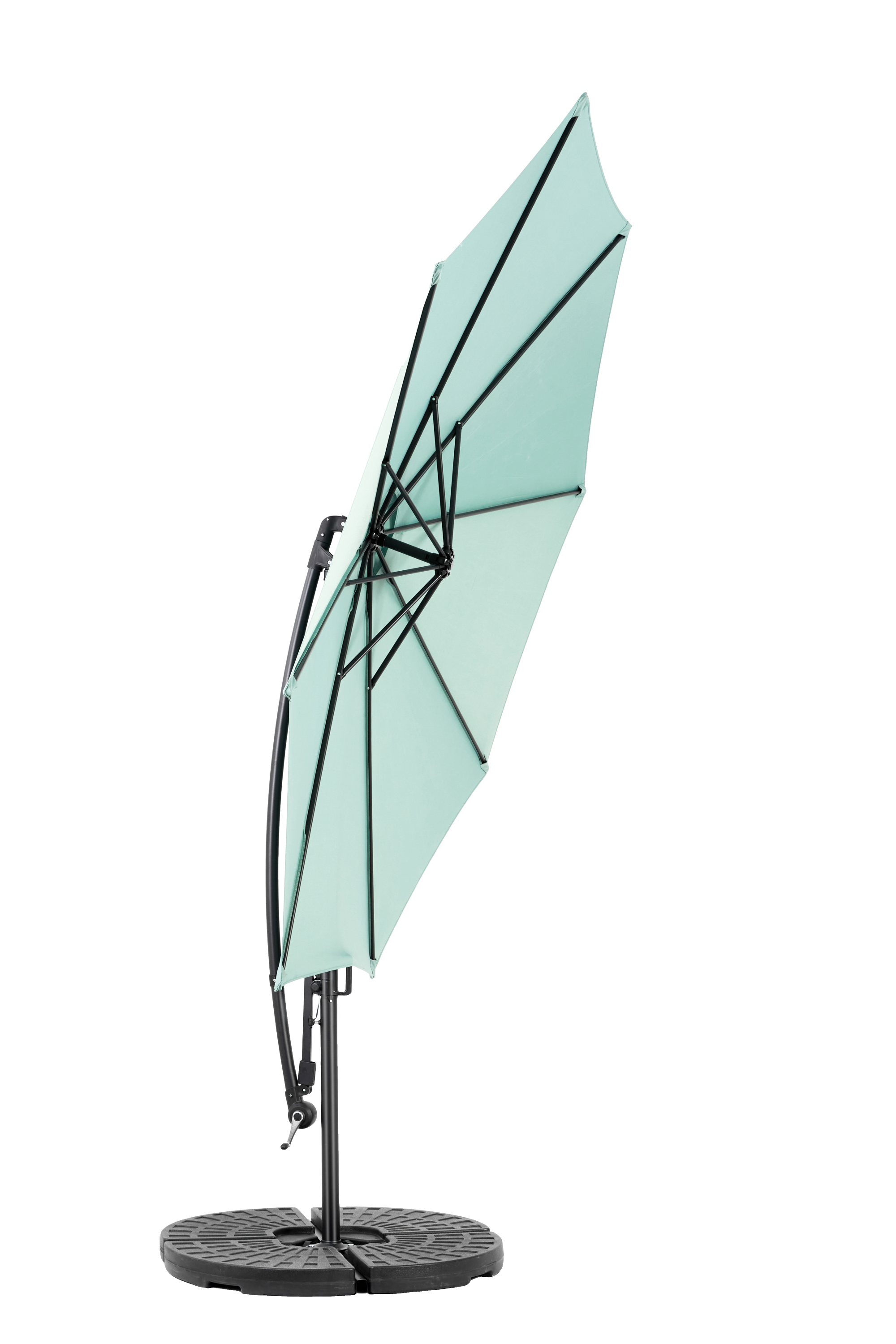 10ft Offset Patio Umbrella w/Tilt & Polyester Shade & 8 Ribs – No Base