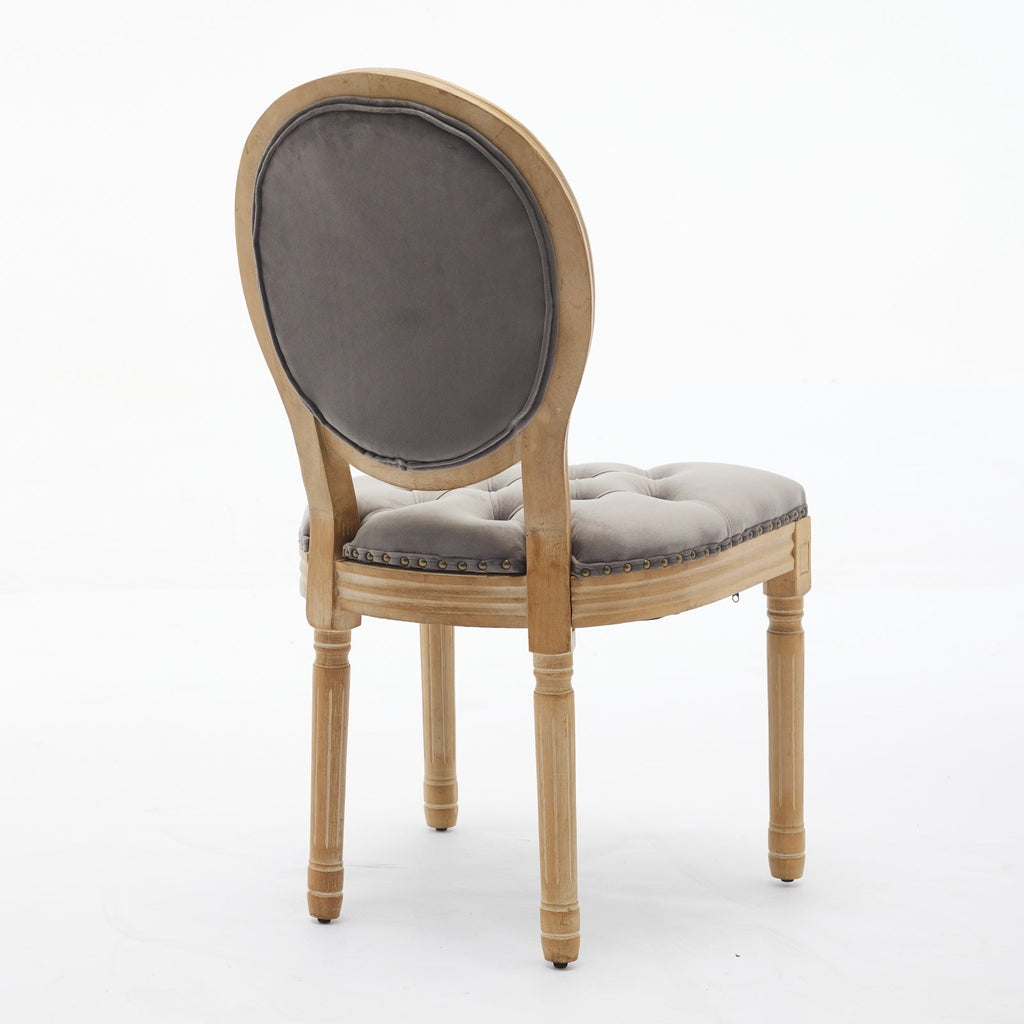 French Style Antique Painting PU Dining Chairs (Set of 2)