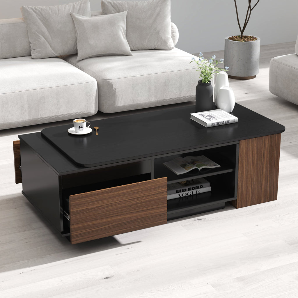 Extendable Length Adjustable Wood Coffee Table