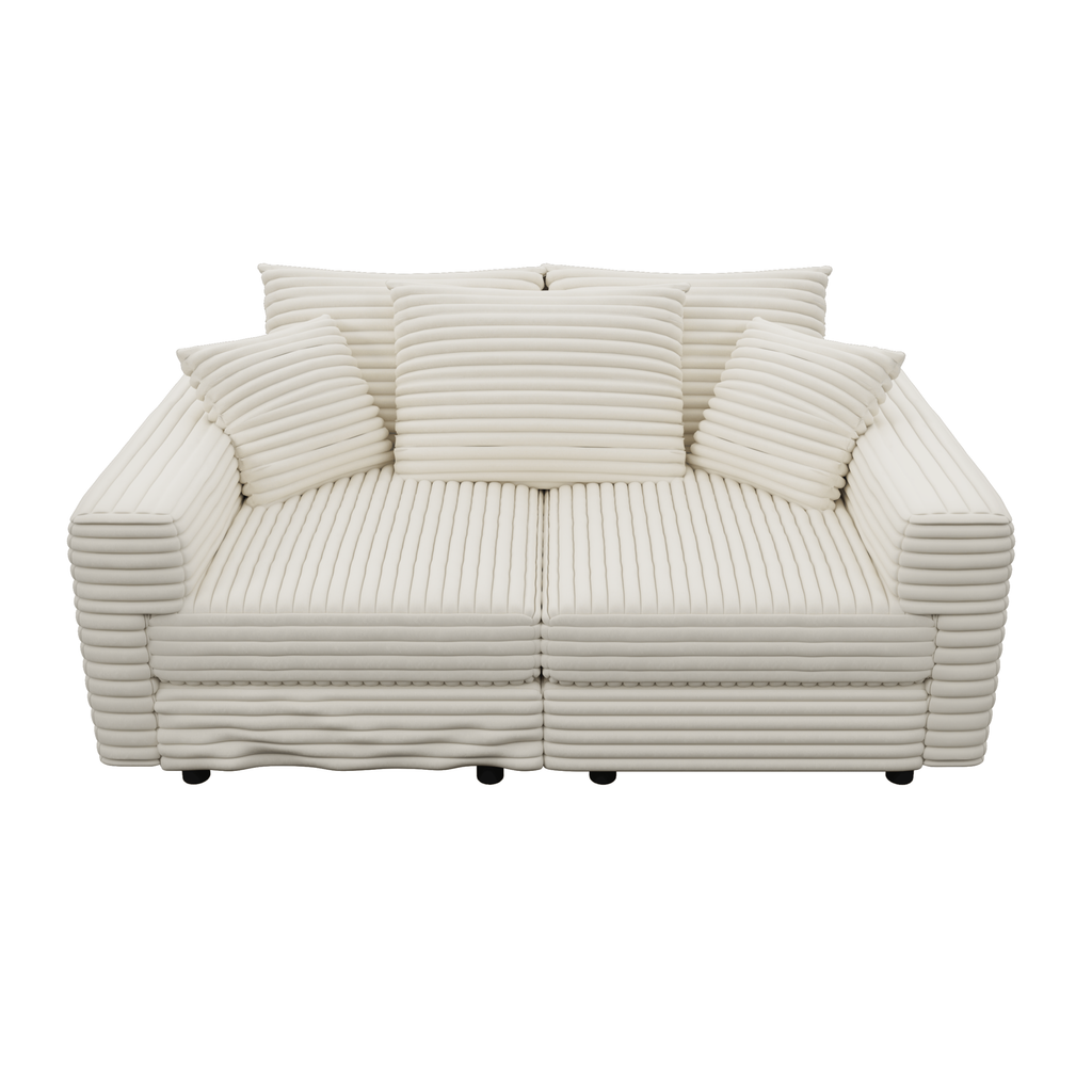 82.7' Modern Comfy Cloud Couch Sofa with Soft Pillows + Ottomans Option