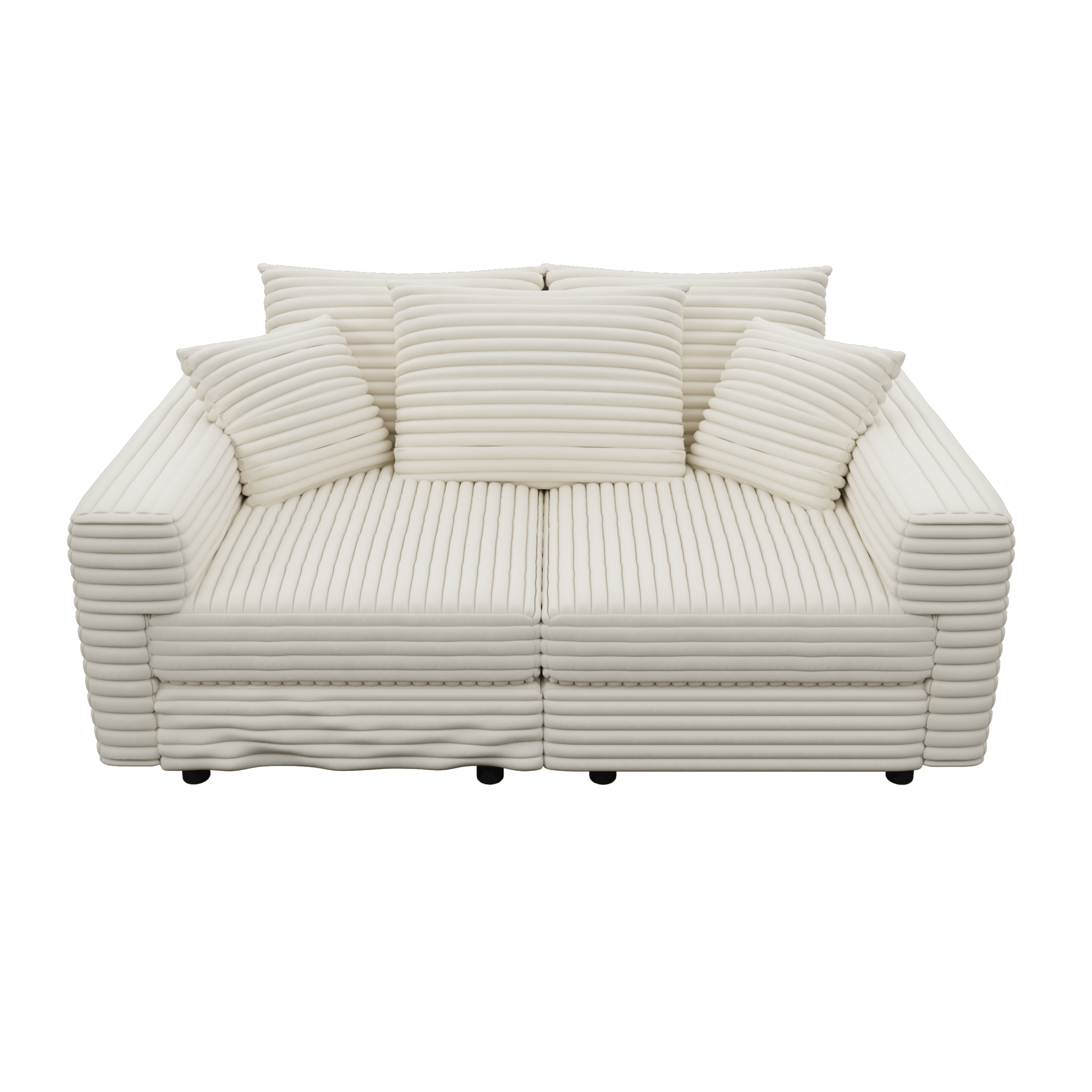 82.7' Modern Comfy Cloud Couch Sofa with Soft Pillows + Ottomans Option