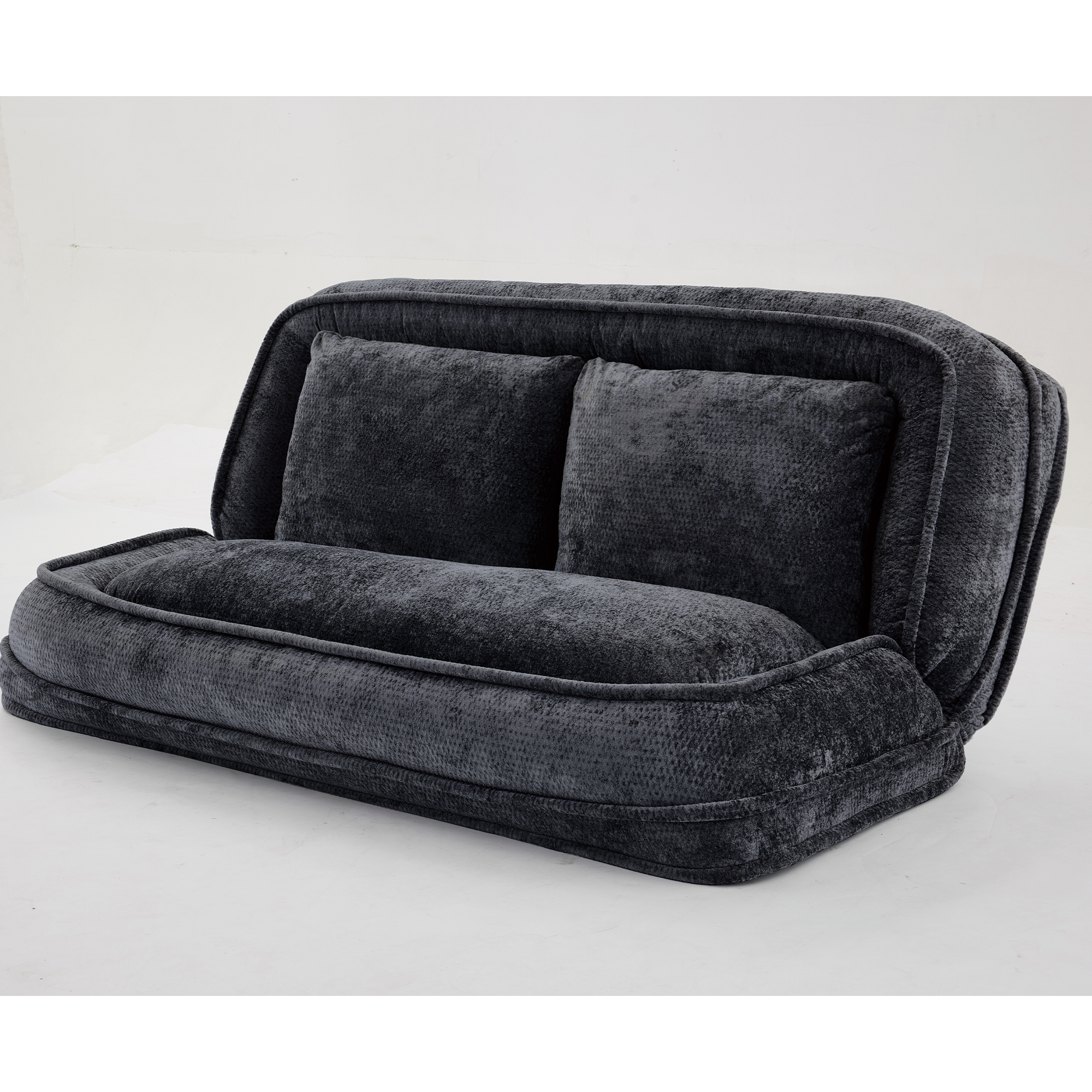 2-in-1 Extra Large Chenille Floor Couch Loveseat for Humans & Dogs