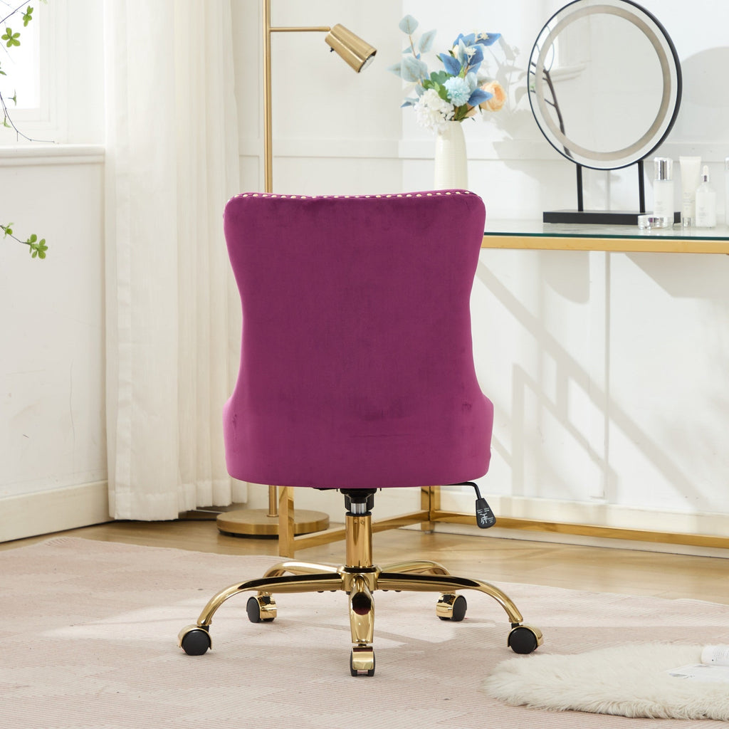 Modern Velvet Upholstered Tufted Button Home Office Chair