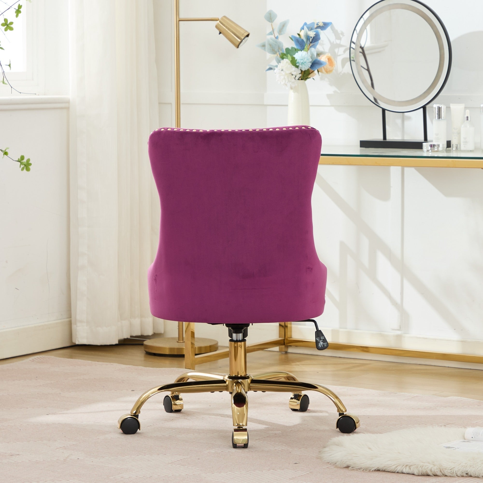 Modern Velvet Upholstered Tufted Button Home Office Chair