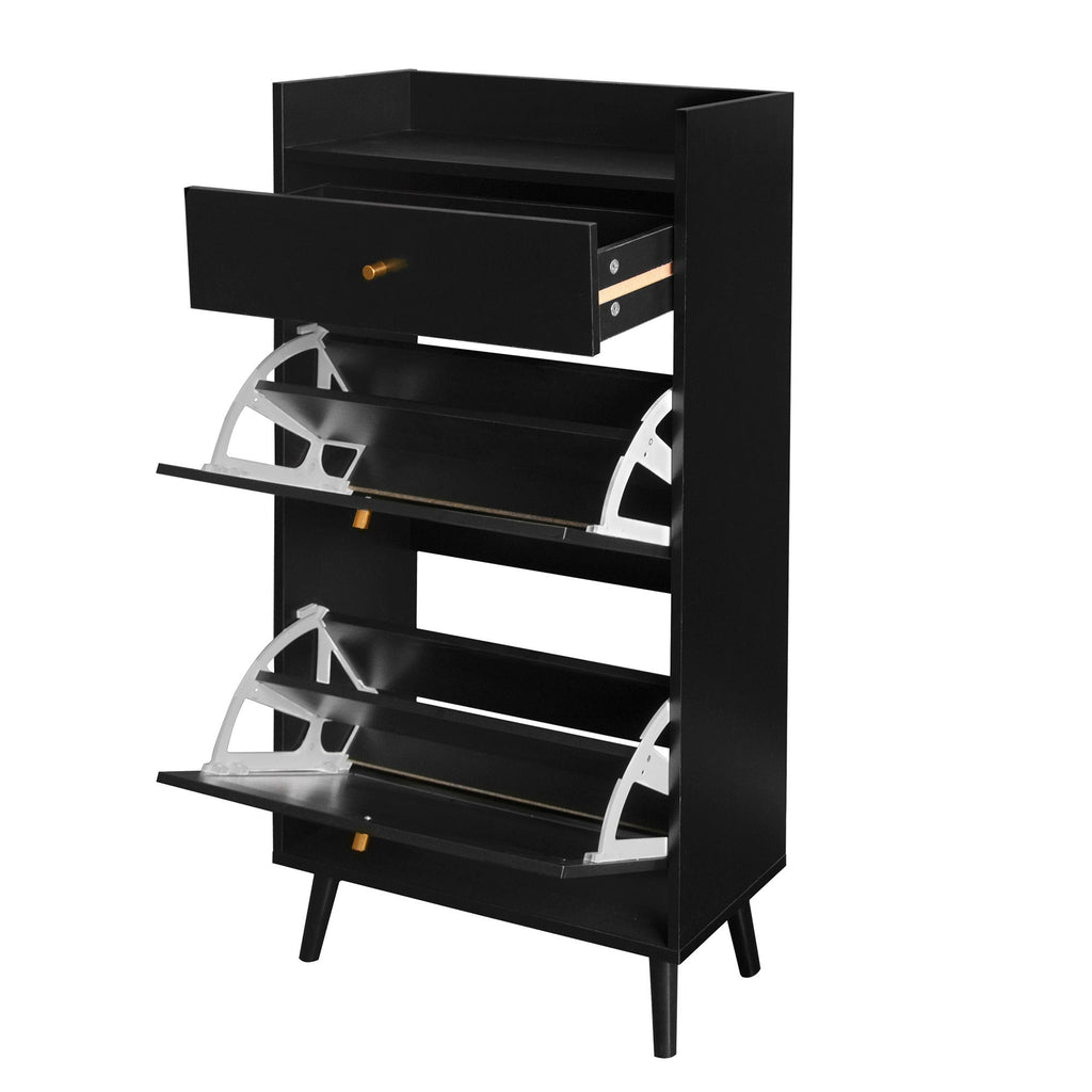 Rattan Drawer Shoe Rack for Entrance