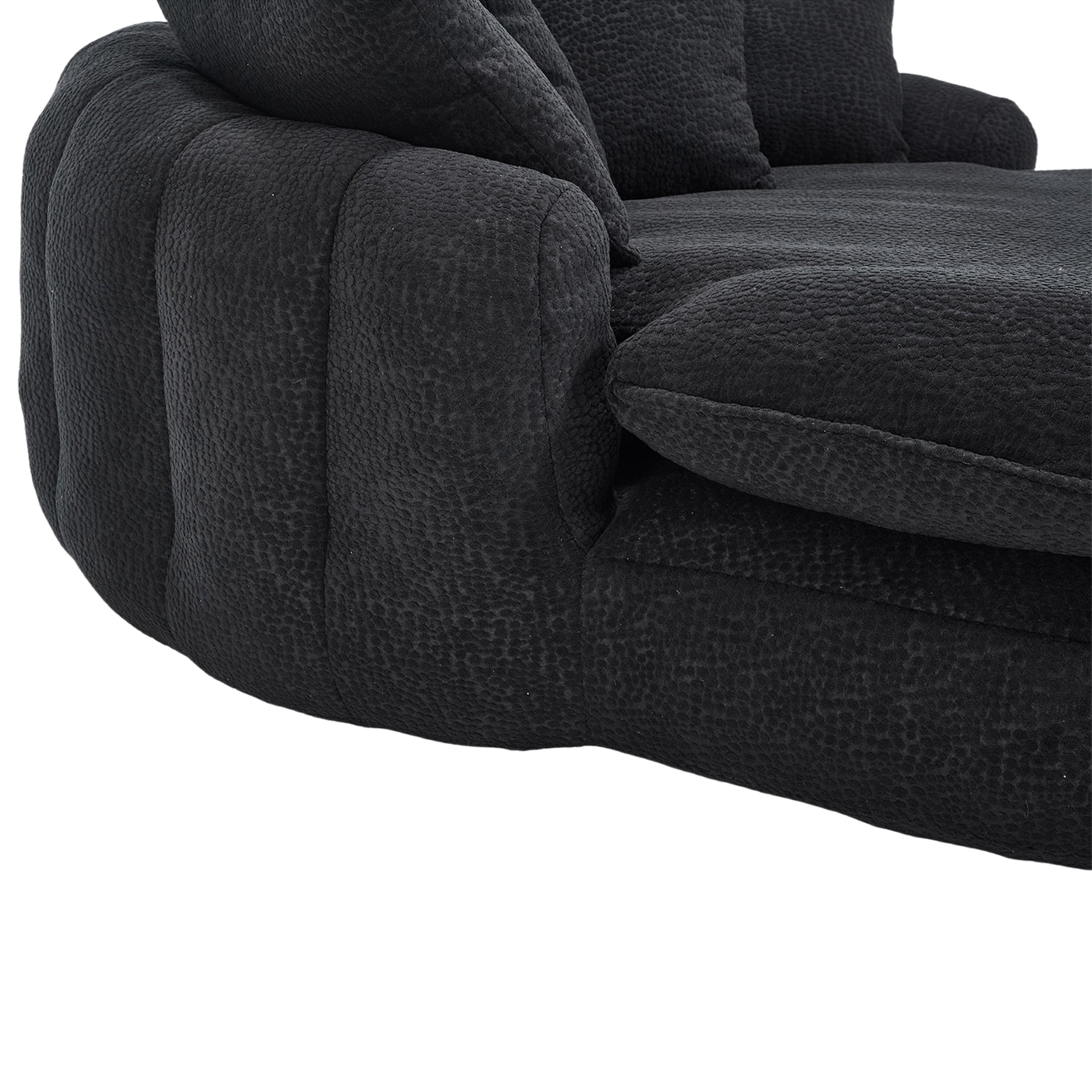 Oversized Oval Upholstered Bean Bag Sofa