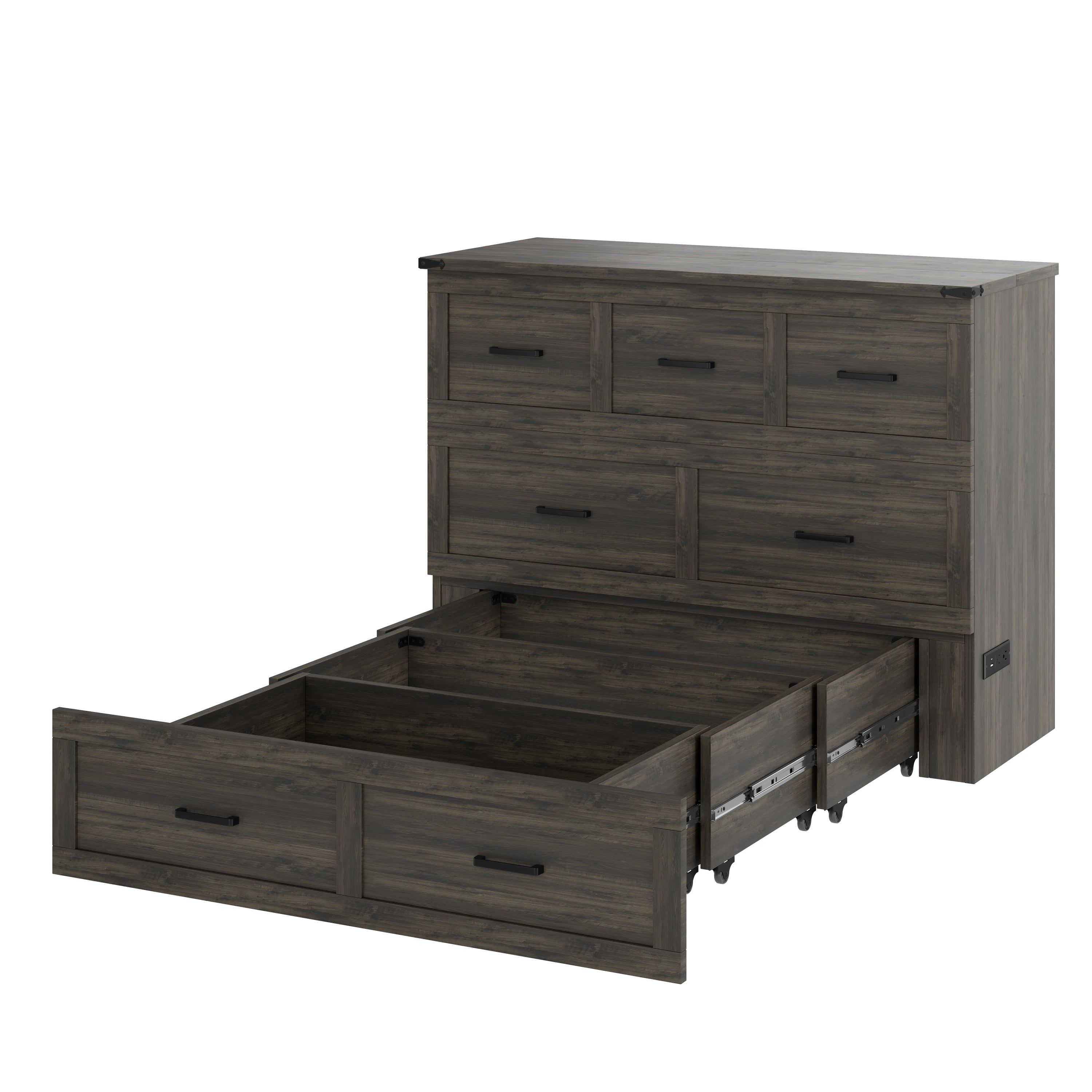 Murphy Bed Cabinet Full Size with Charging Station