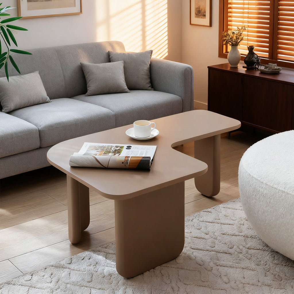 35.43' L-Shape Modern Coffee Table