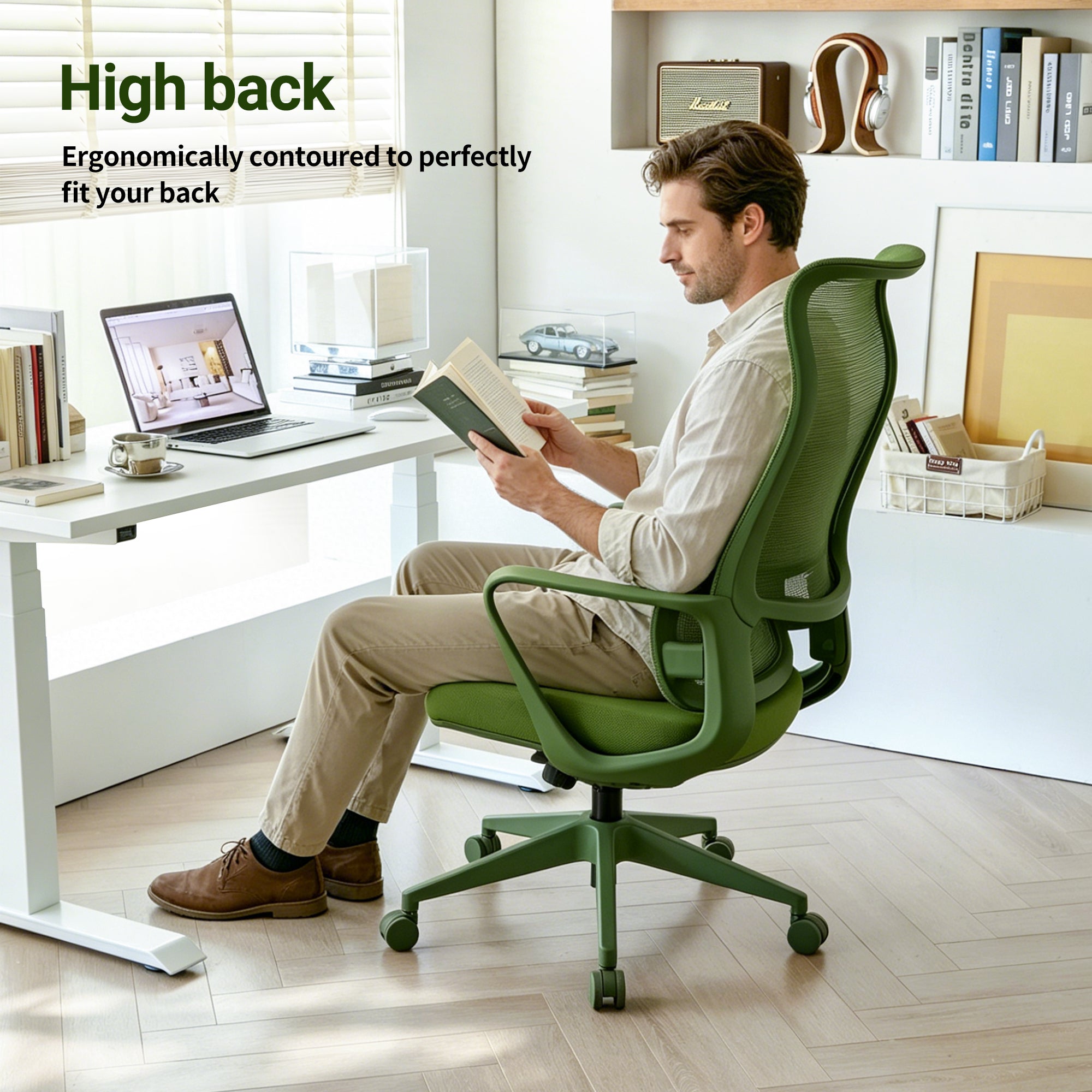 Modern Executive Office Chair with Adjustable Height Lumbar Support
