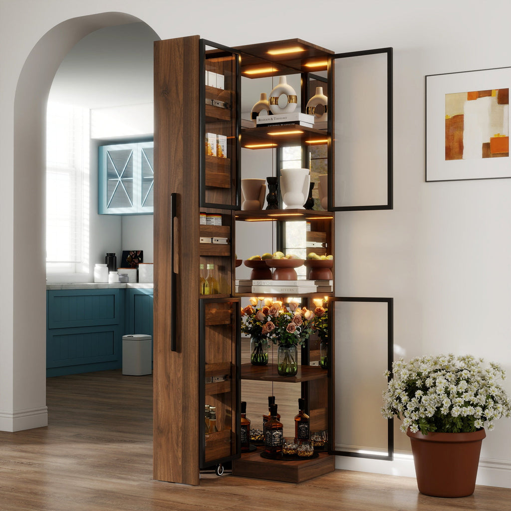 70' Display Cabinet with Glass Doors and Lights
