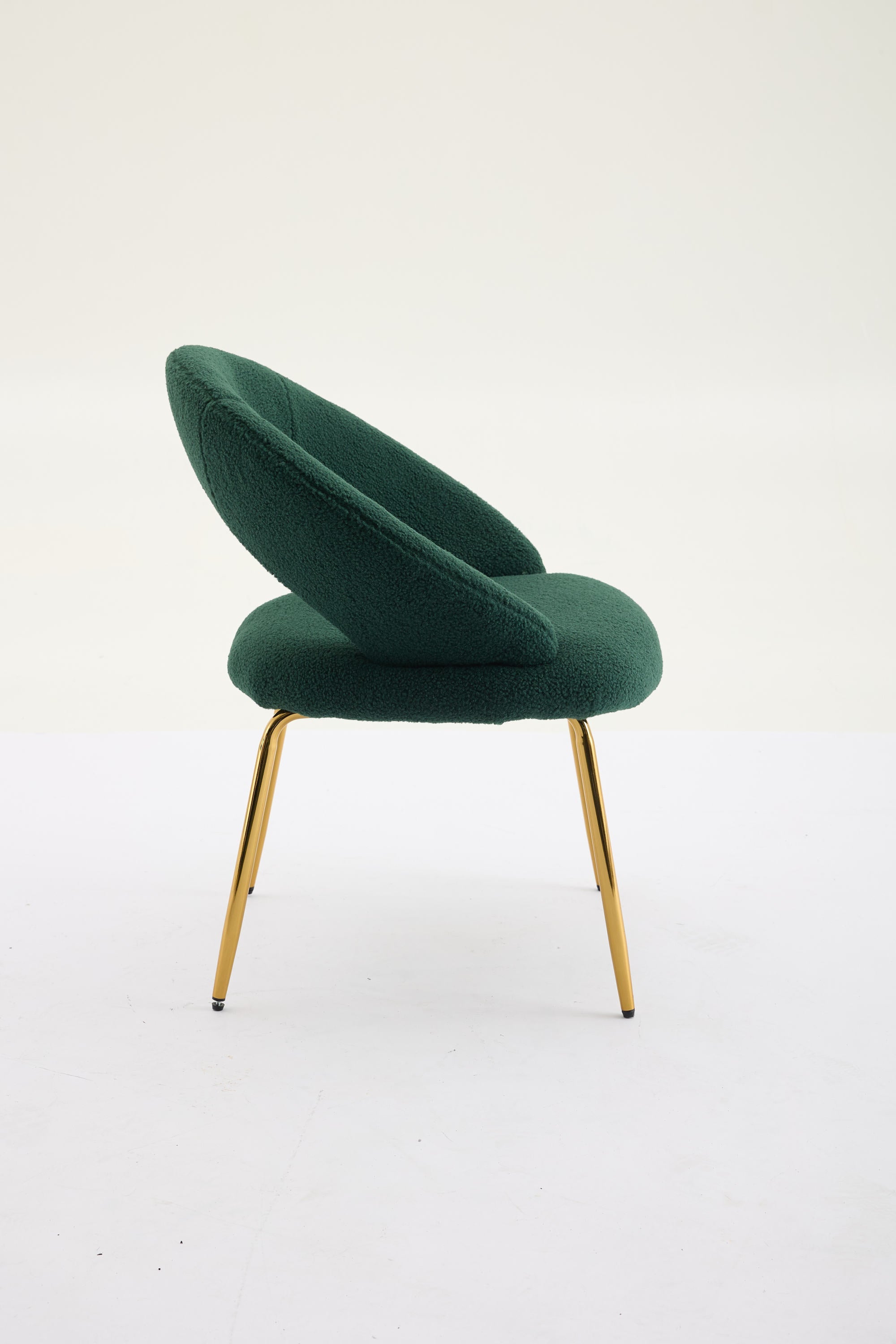 Velvet/Teddy Fabric Dining Chairs with Curved Backrest