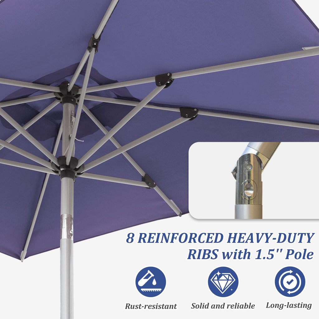 10ft Rectangle Patio Umbrella with Crank Lift and Tilt Function (Base Not Included)