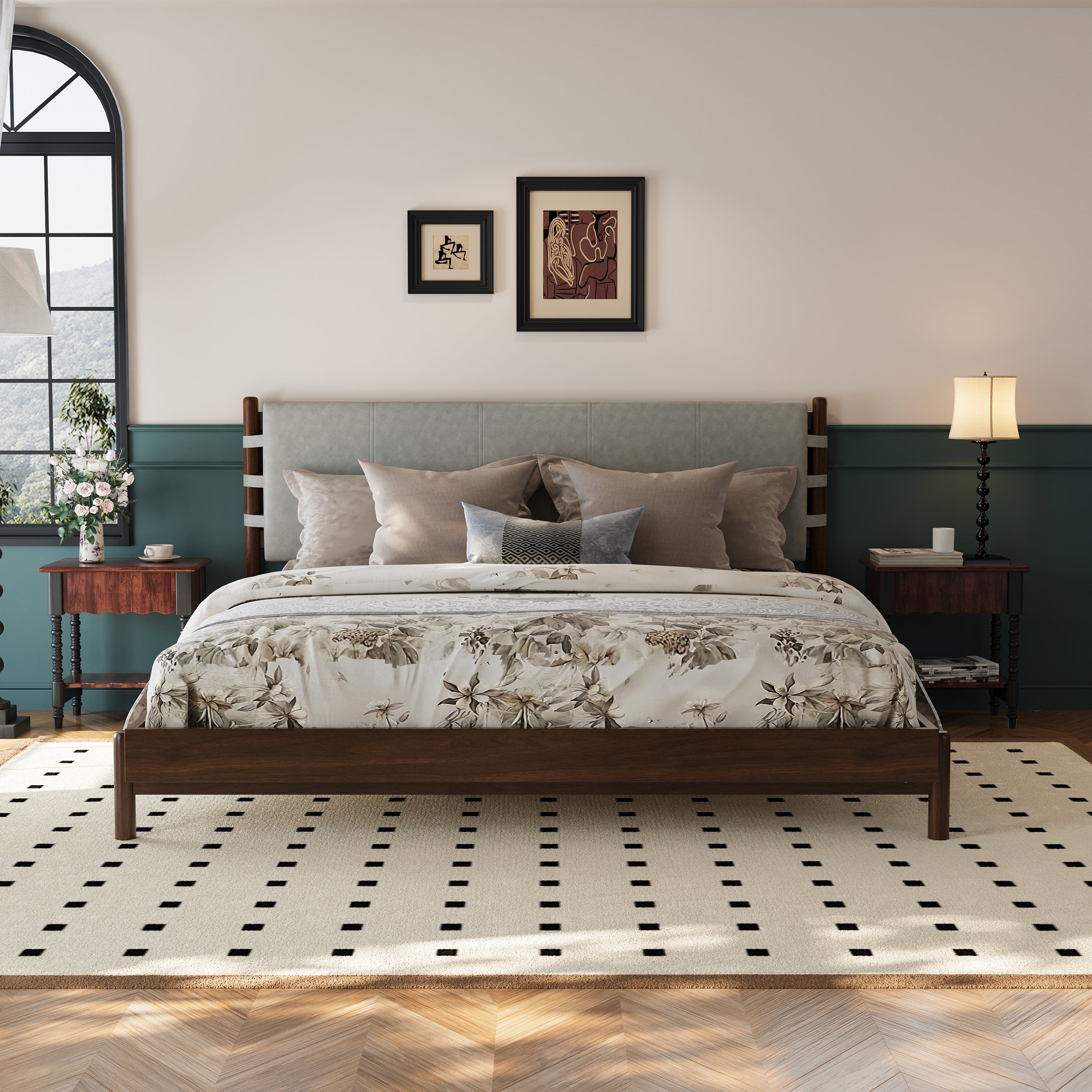 Premium Rubber Wood Platform Bed Frame