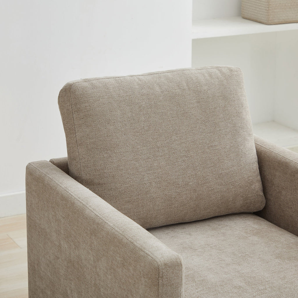 Modern Square Chenille Upholstered Swivel Accent Chair