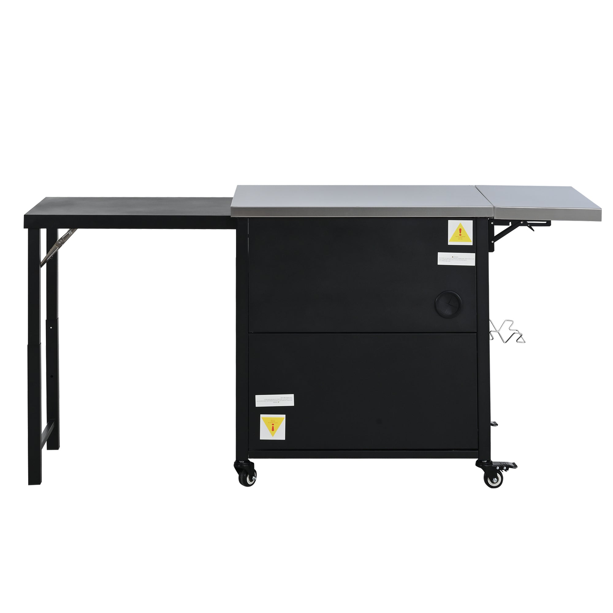 Foldable BBQ cart with storage, portable for backyard & patio cooking