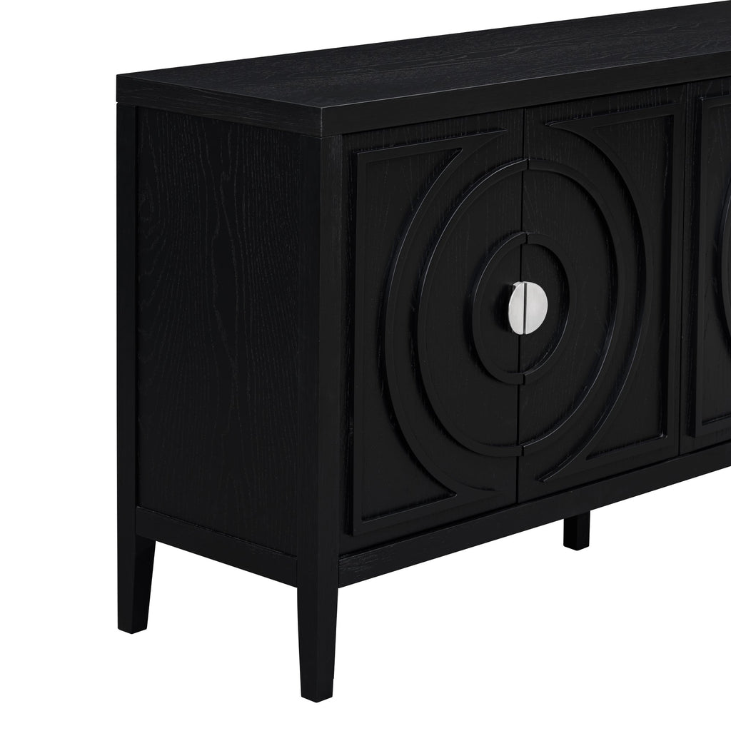 60" Circular Groove Design Sideboard Door for Living Room