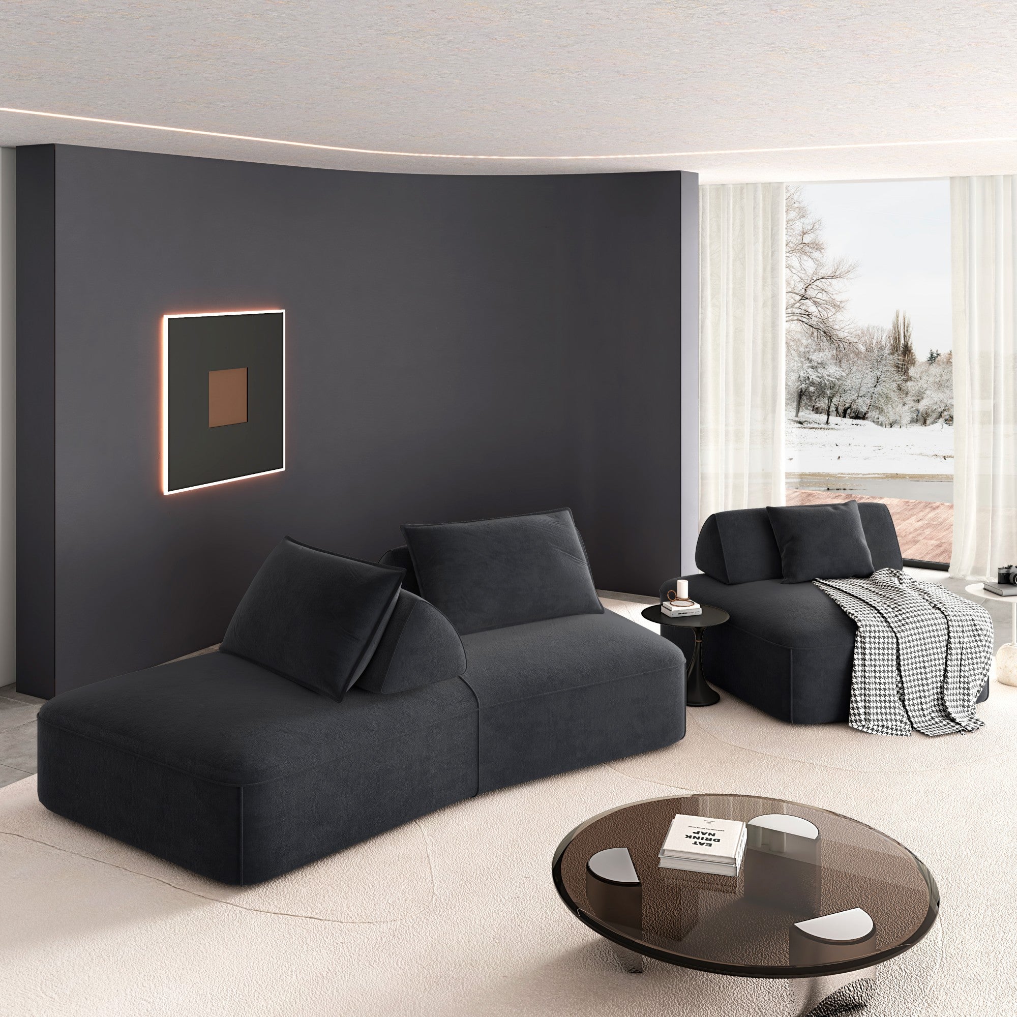 Modern Light Luxury Oversized Modular Sectional Sofa Set