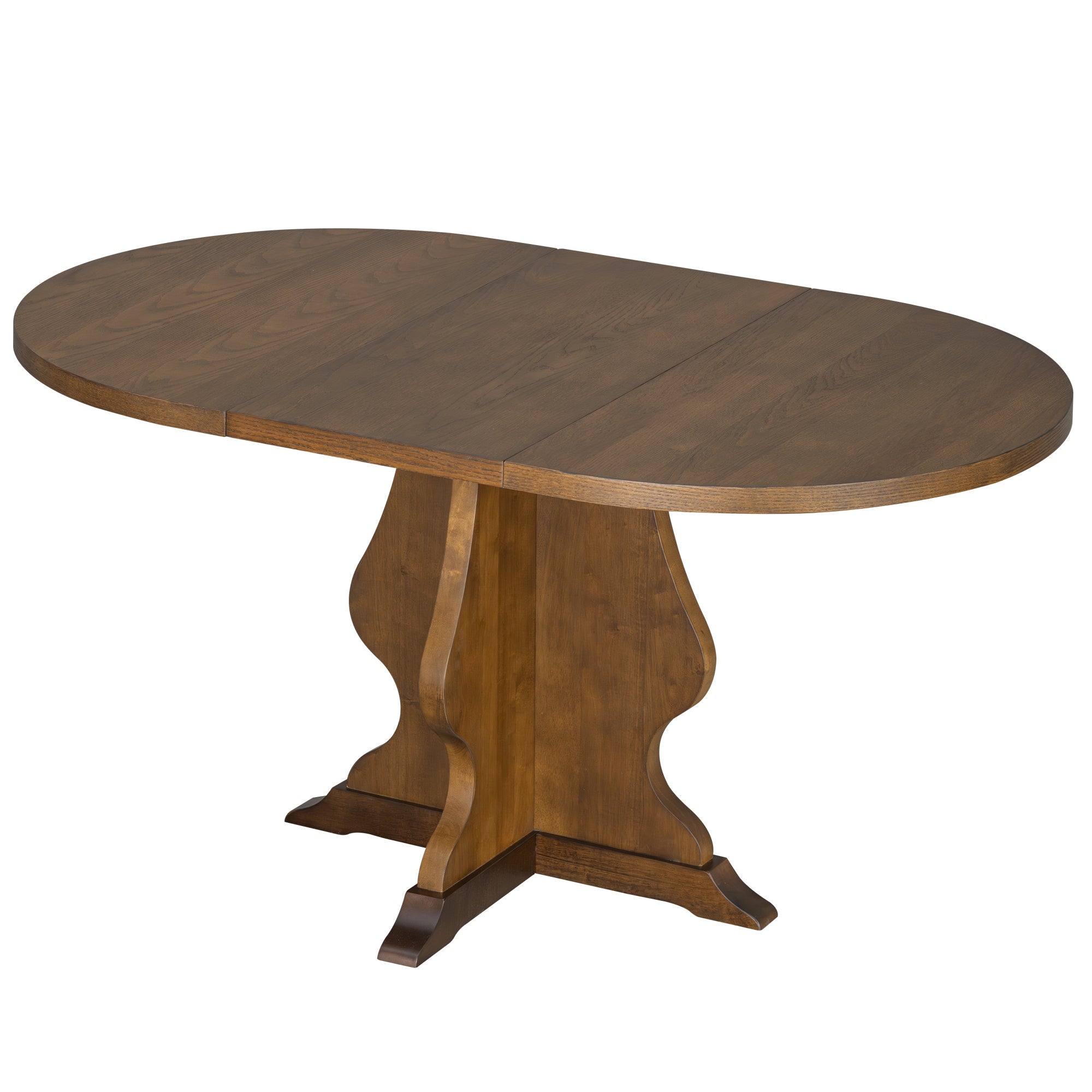 5-Piece Farmhouse Extendable Dining Table Set with 4 Upholstered Chairs