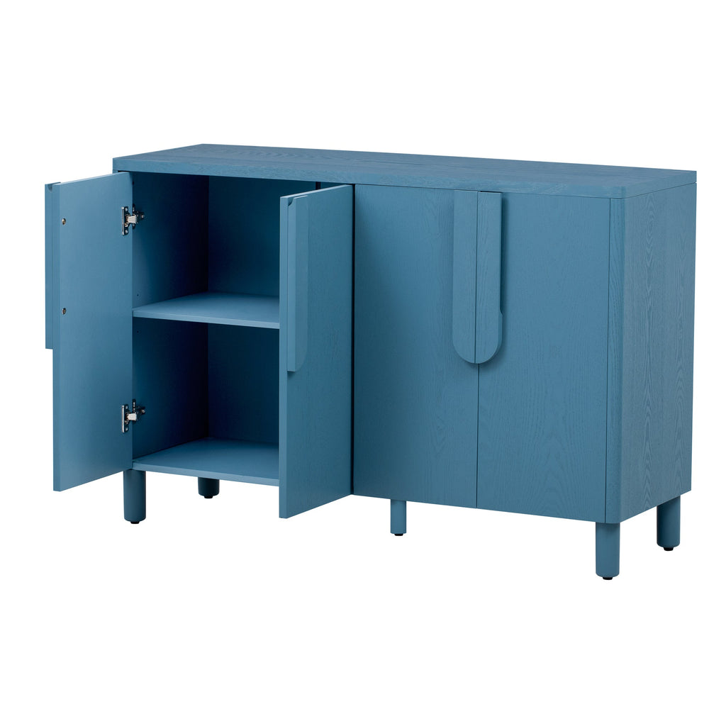 Wood Storage Cabinet with Unique Arc Handles