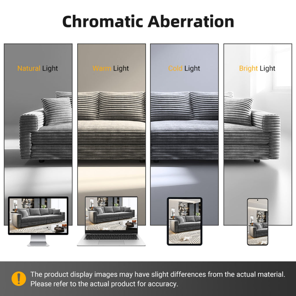 82.7' Modern Comfy Cloud Couch Sofa with Soft Pillows + Ottomans Option