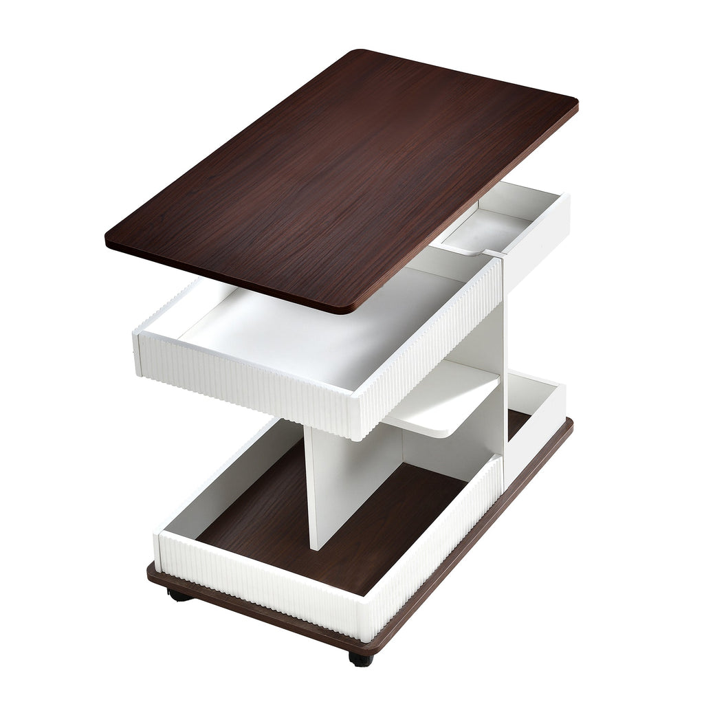 Modern Multifunctional Adjustable End Table with Wheels